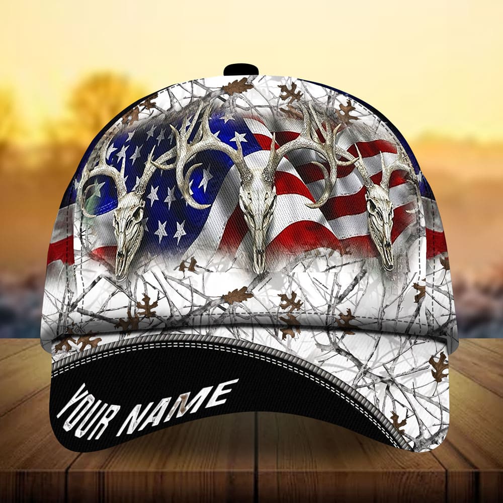 Premium Loralle US Skull Deer Hunting Hats 3D Multicolor Personalized Trucker Hats Custom Hats Gifts For Men & Women