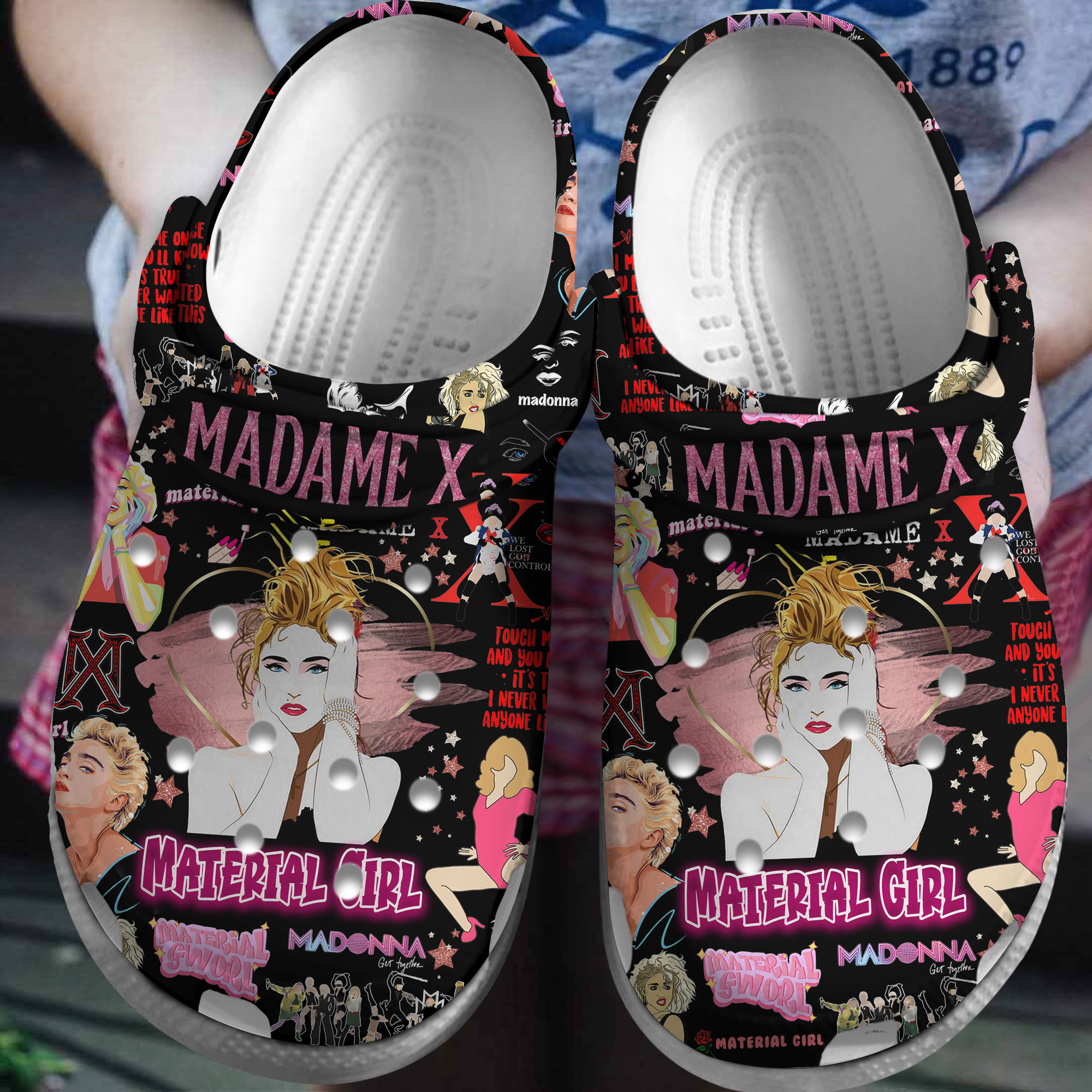 Premium Madonna Music Crocs Crocband Clogs Shoes Comfortable For Men Women and Kids