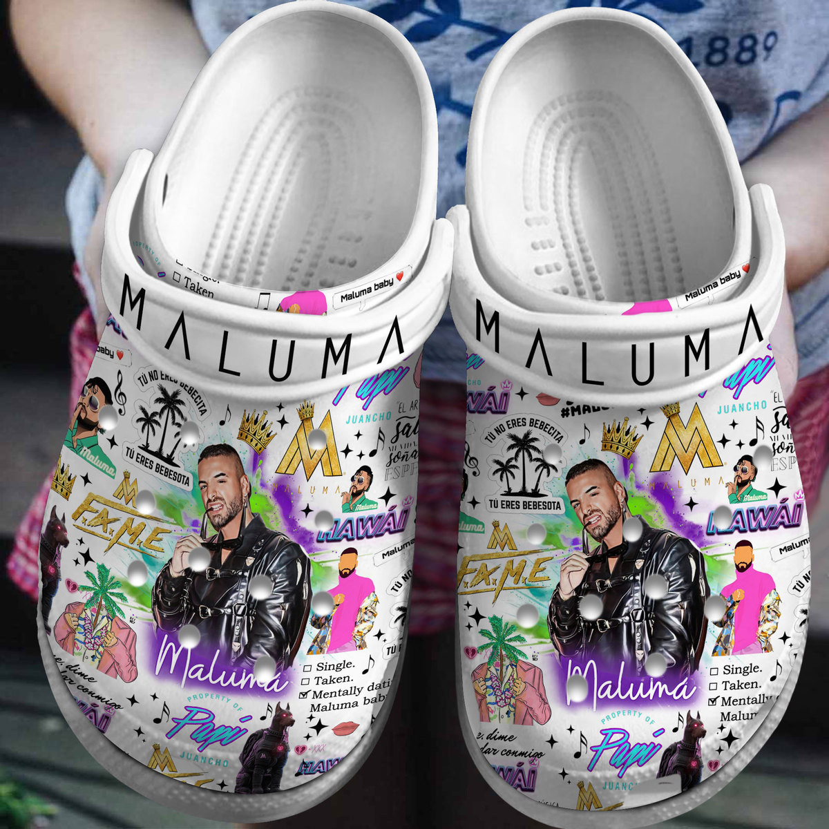 Premium Maluma Music Crocs Crocband Clogs Shoes Comfortable For Men Women and Kids