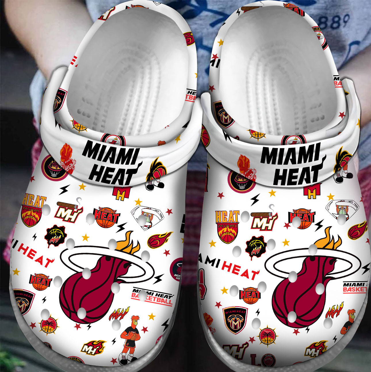 Premium Miami Heat NBA Sport Crocs Crocband Clogs Shoes For Men Women and Kids