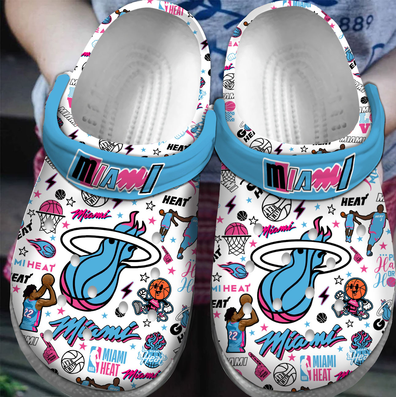 Premium Miami Heat NBA Sport Crocs Crocband Clogs Shoes For Men Women and Kids