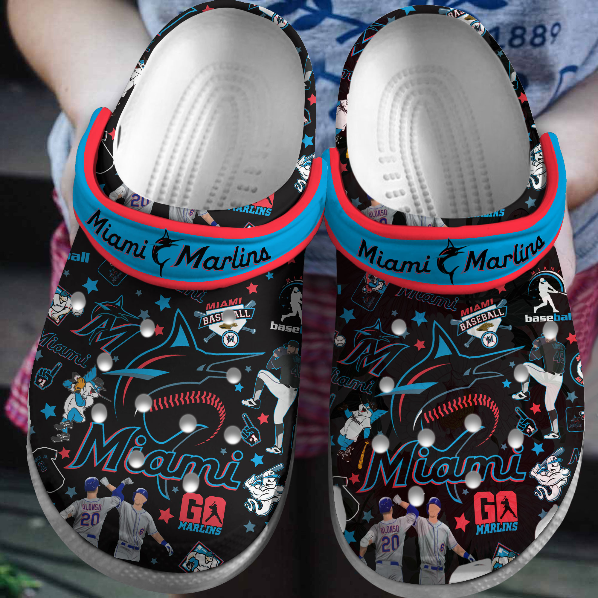 Premium Miami Marlins MLB Sport Crocs Crocband Clogs Shoes For Men Women and Kids