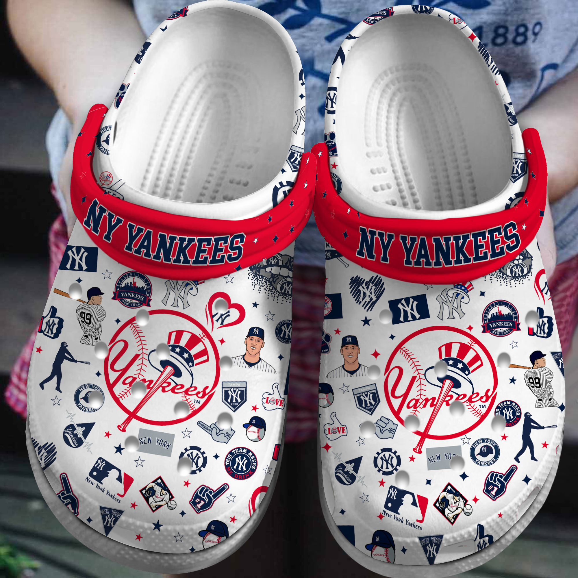 Premium New York Yankees MLB Sport Crocs Crocband Clogs Shoes For Men Women and Kids