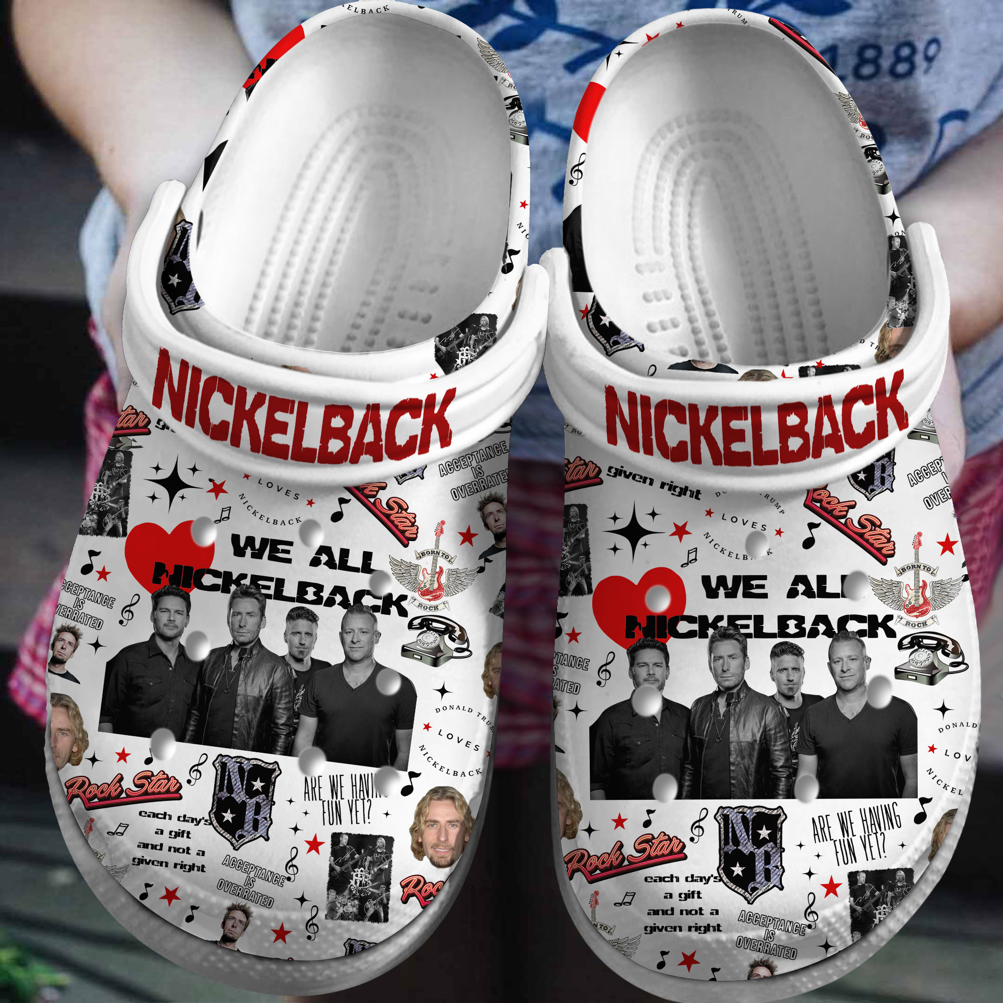 Premium Nickelback Music Crocs Crocband Clogs Shoes Comfortable For Men Women and Kids