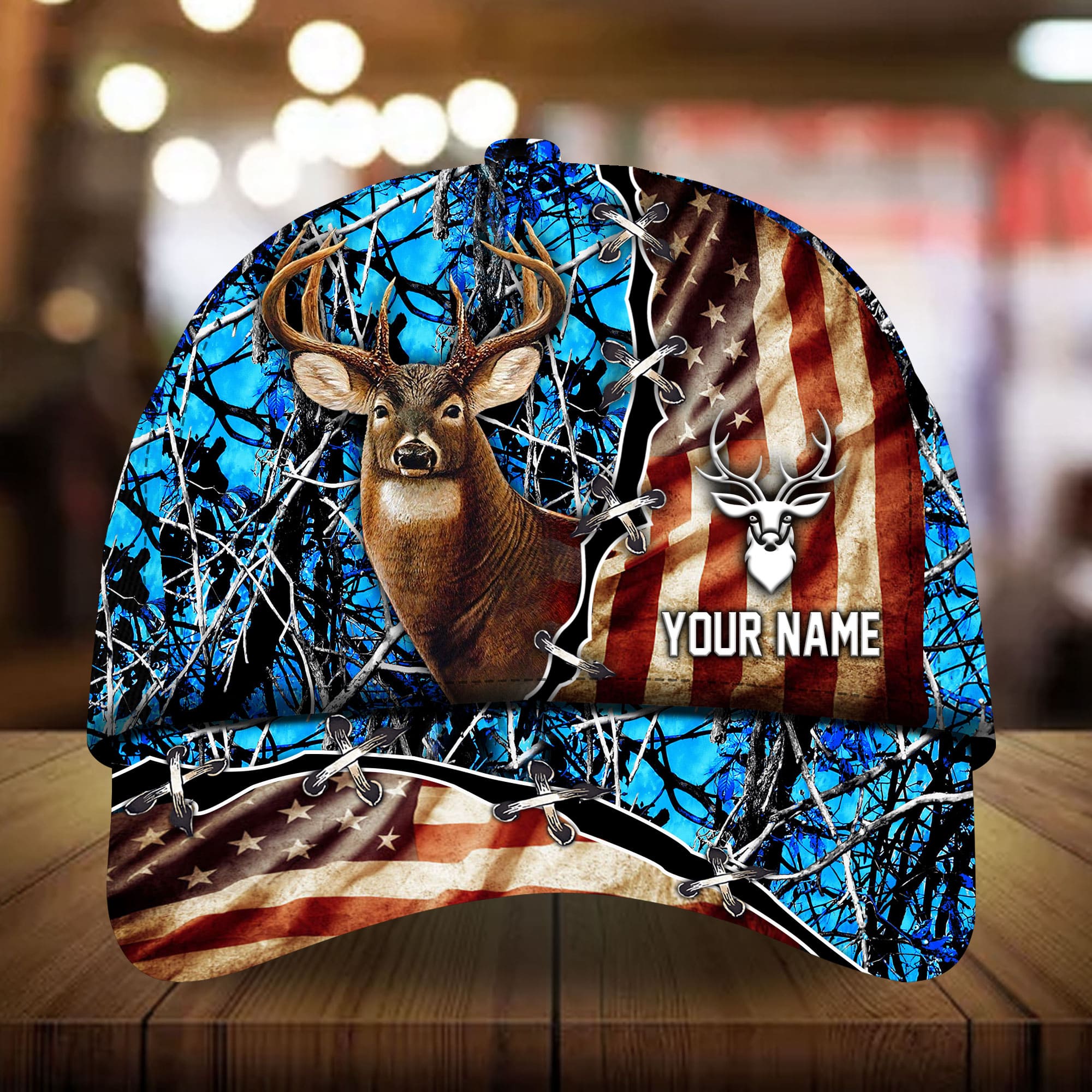 Premium Old US Flag Deer Hunting Hats 3D Multicolor Personalized Trucker Hats Custom Hats Gifts For Men & Women