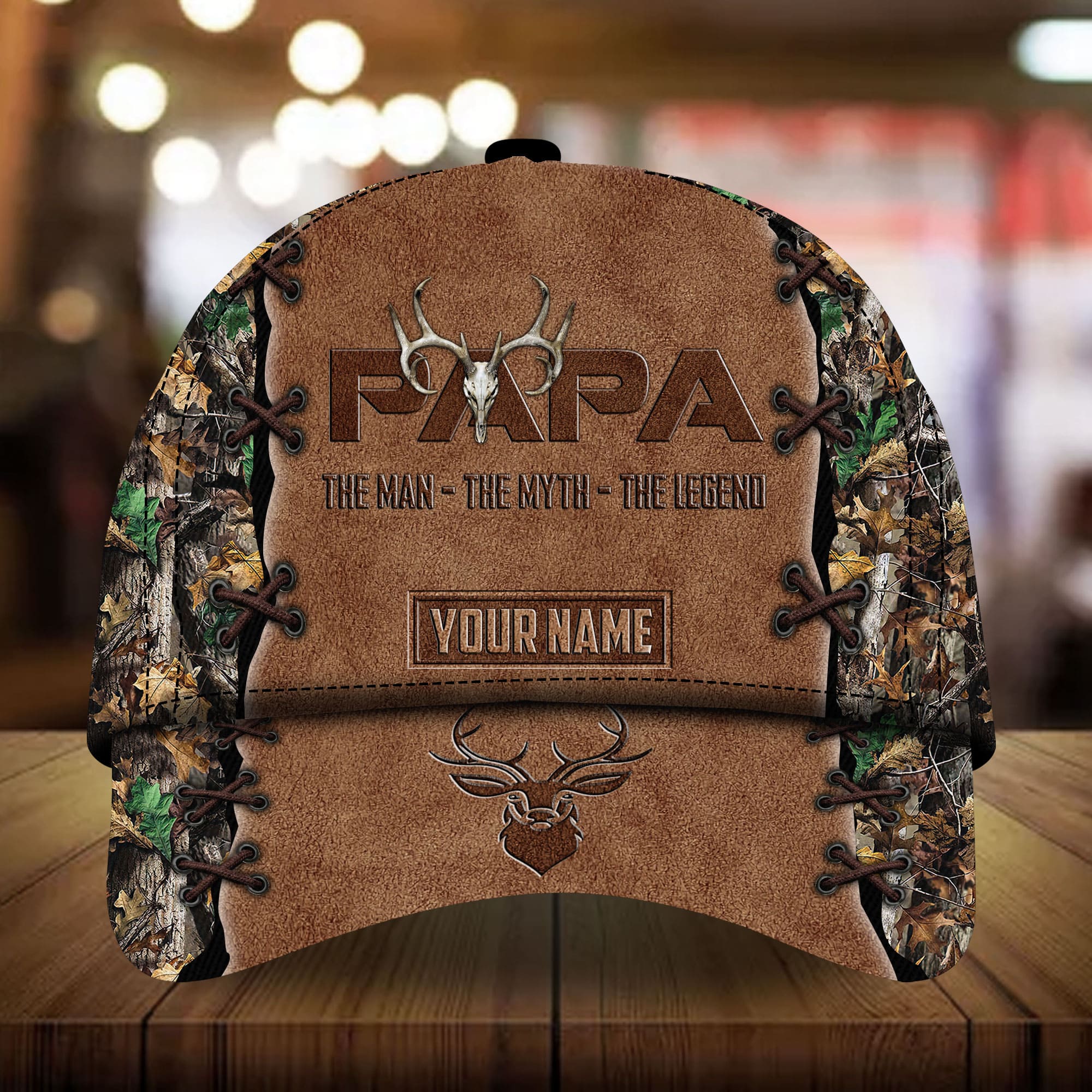 Premium PAPA Deer Hunting Cap 3D Multicolor Personalized Trucker Hats Custom Hats Gifts For Men & Women