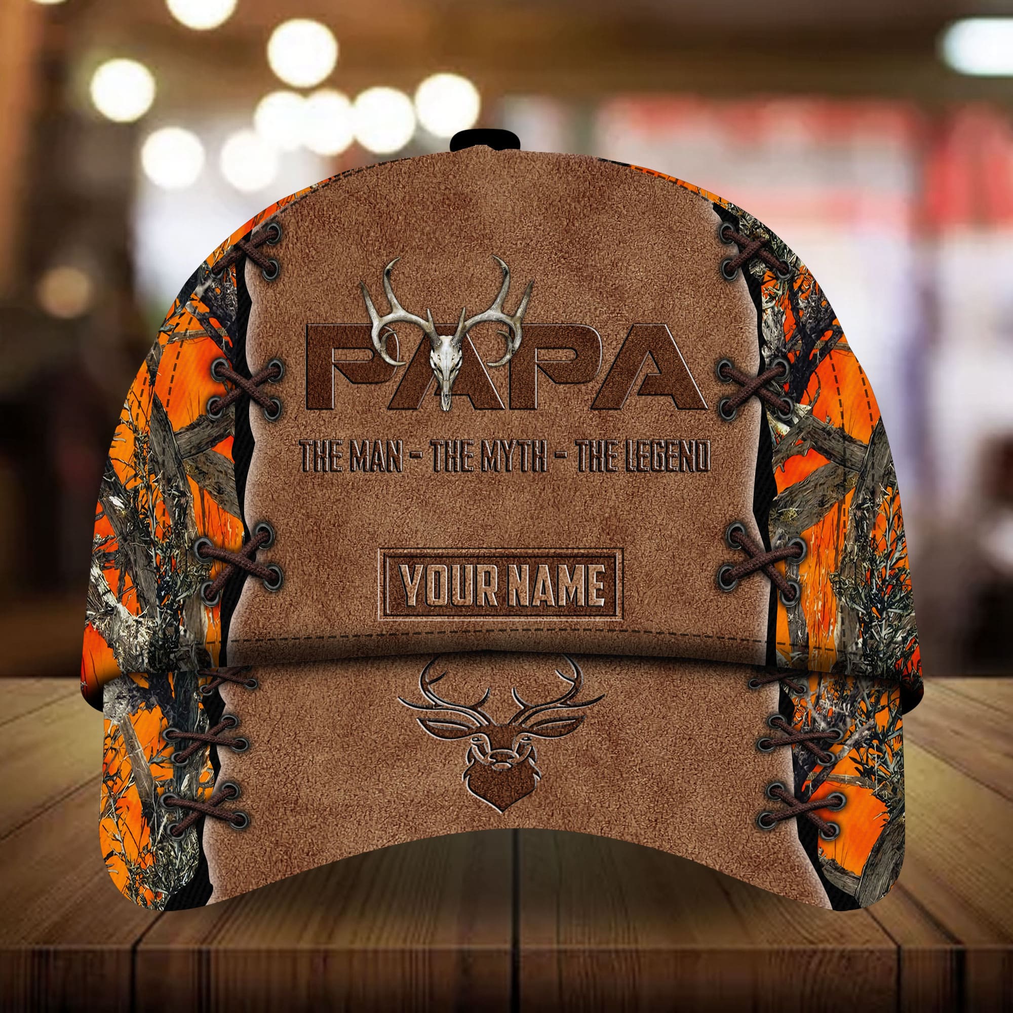 Premium PAPA Deer Hunting Cap 3D Multicolor Personalized Trucker Hats Custom Hats Gifts For Men & Women