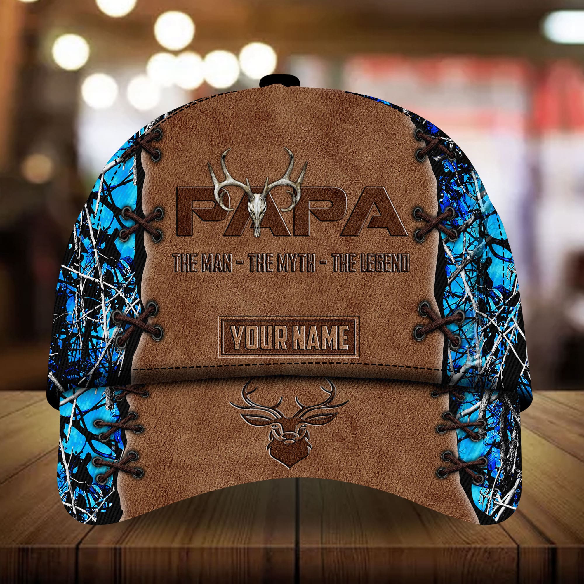 Premium PAPA Deer Hunting Cap 3D Multicolor Personalized Trucker Hats Custom Hats Gifts For Men & Women