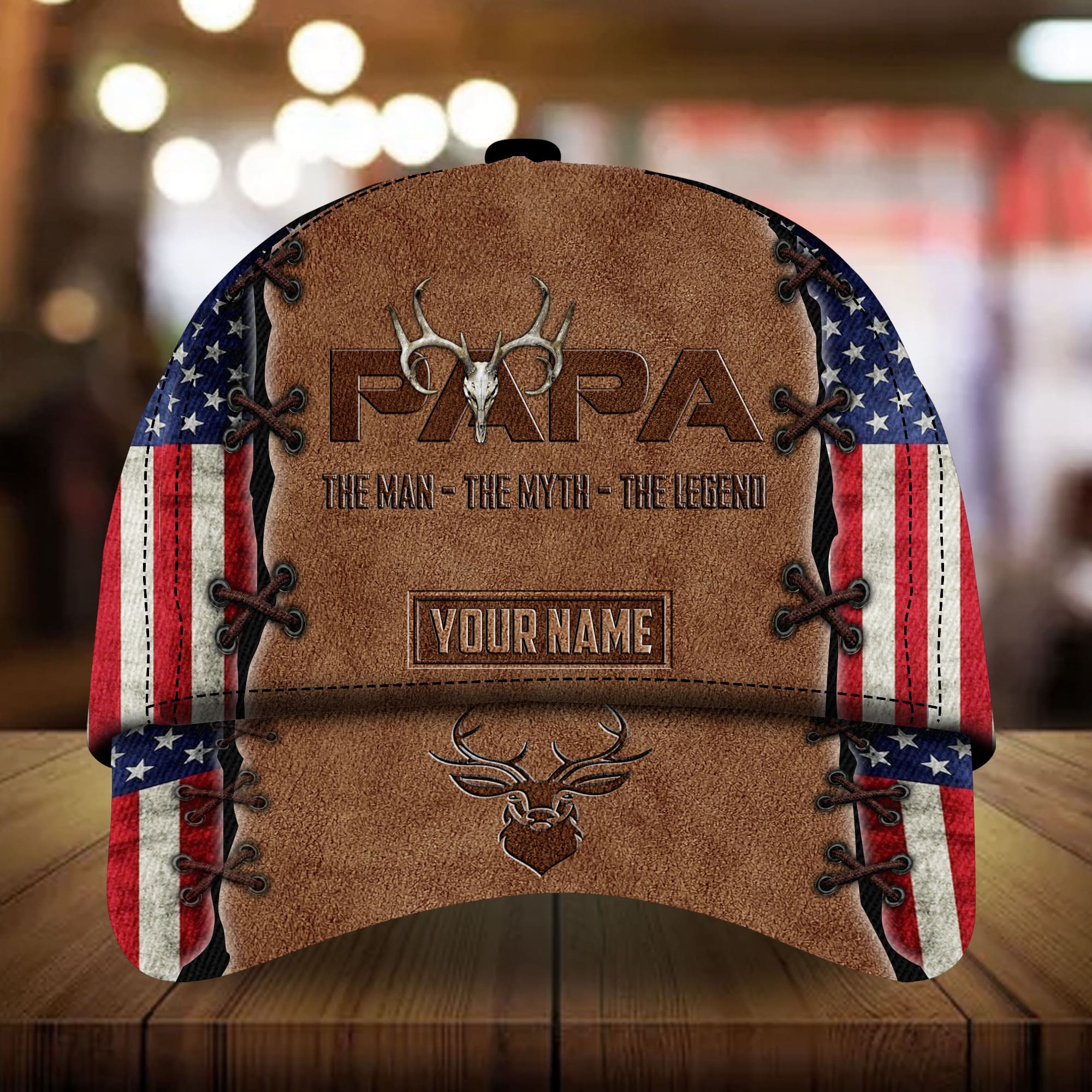 Premium PAPA Deer Hunting Cap 3D Multicolor Personalized Trucker Hats Custom Hats Gifts For Men & Women