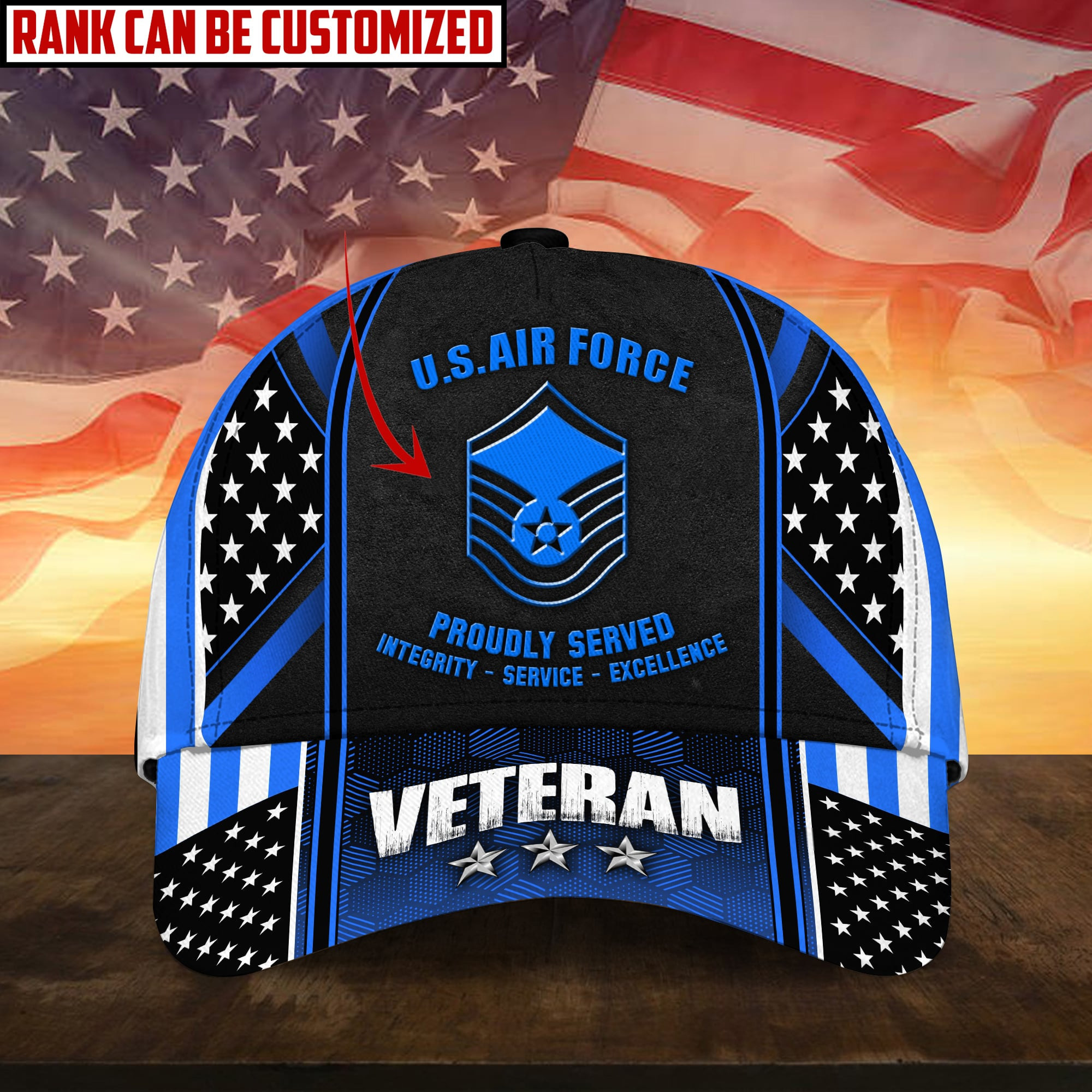 Premium Personalised Multiple US Military Services Veteran 3D Cap Trucker Hats Custom Hats Gifts For Men & Women