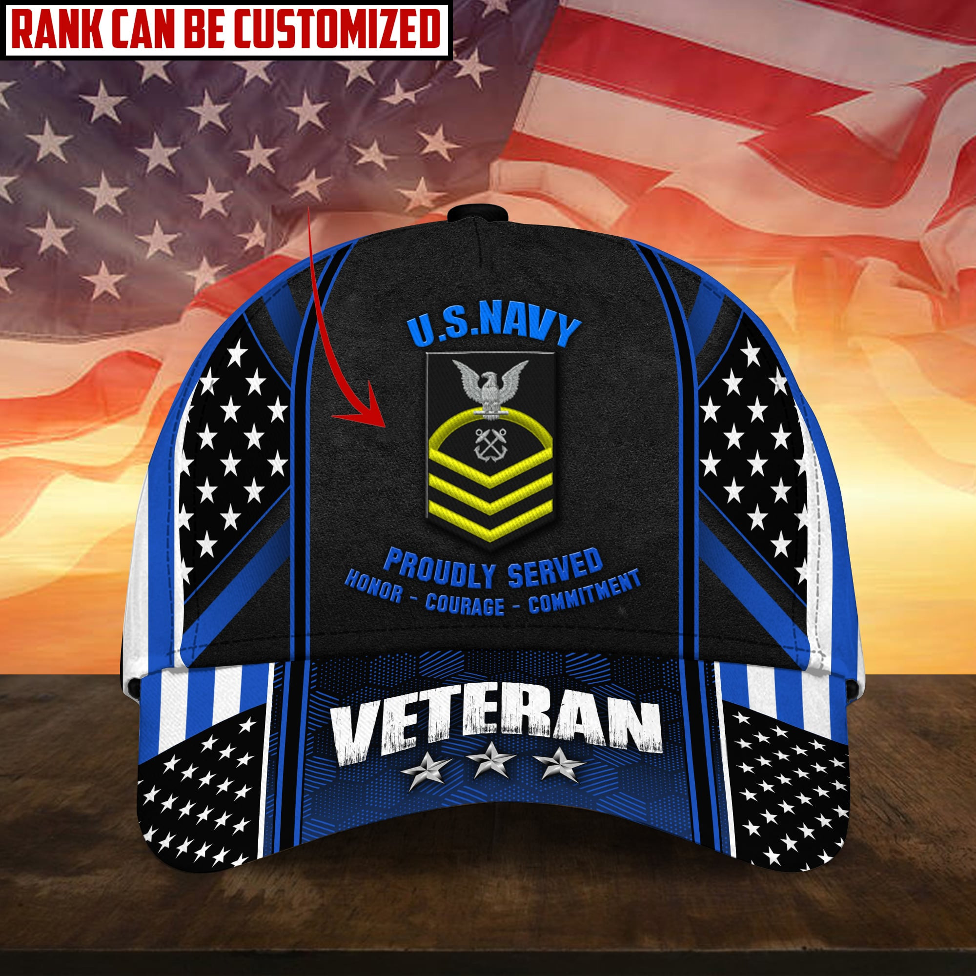 Premium Personalised Multiple US Military Services Veteran 3D Cap Trucker Hats Custom Hats Gifts For Men & Women