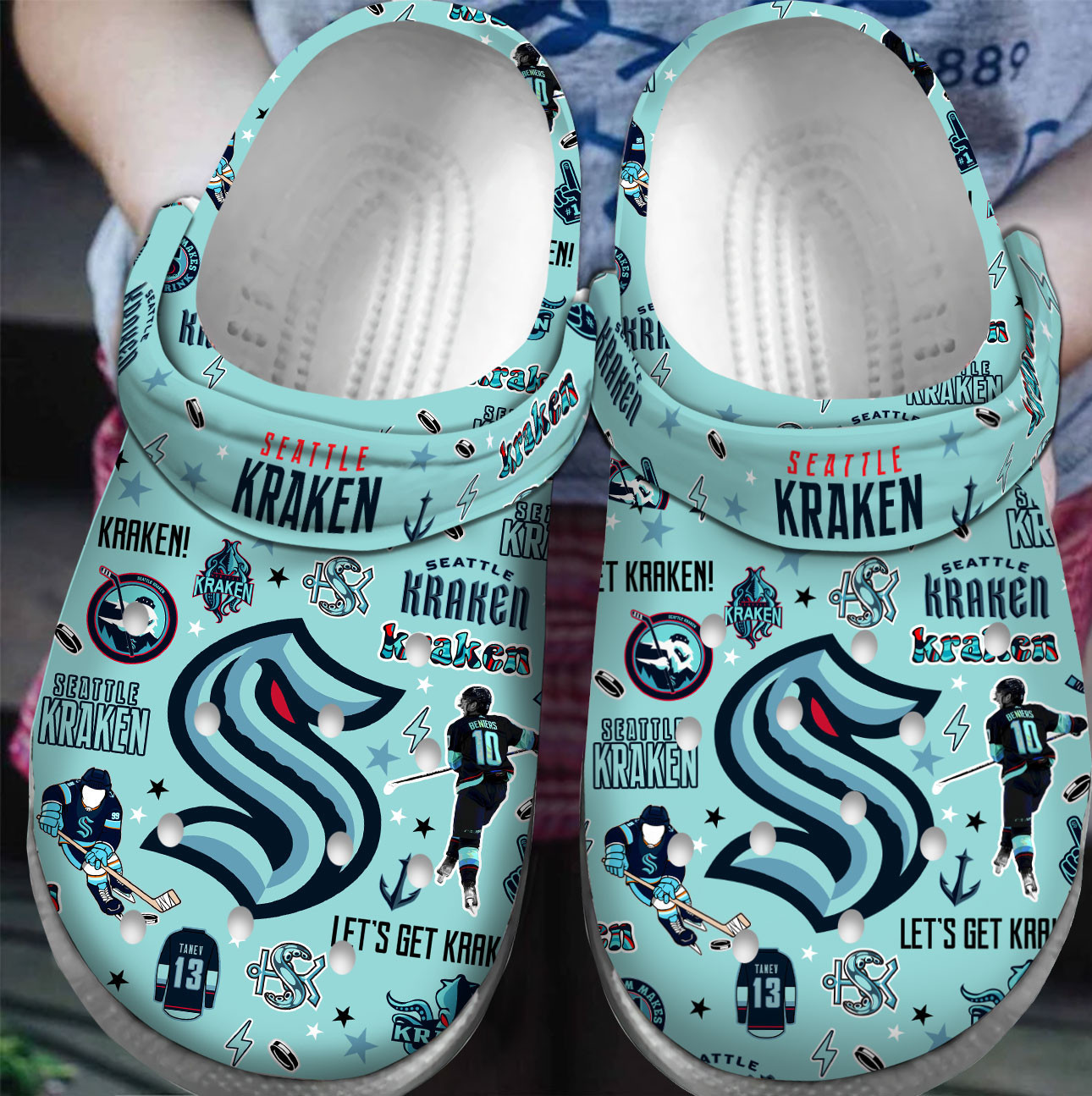 Premium Seattle Kraken NHL Sport Crocs Crocband Clogs Shoes For Men Women and Kids