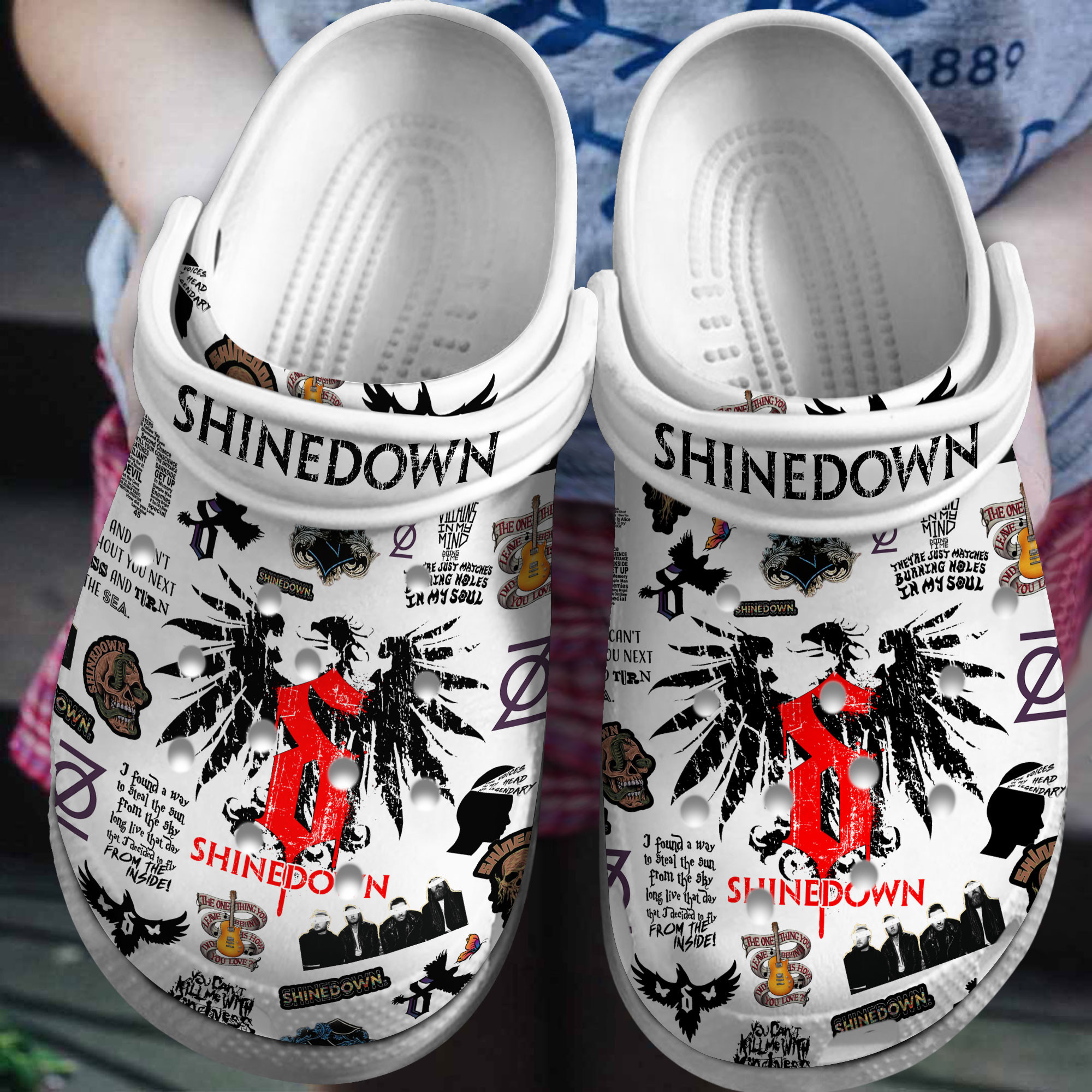 Premium Shinedown Music Crocs Crocband Clogs Shoes Comfortable For Men Women and Kids