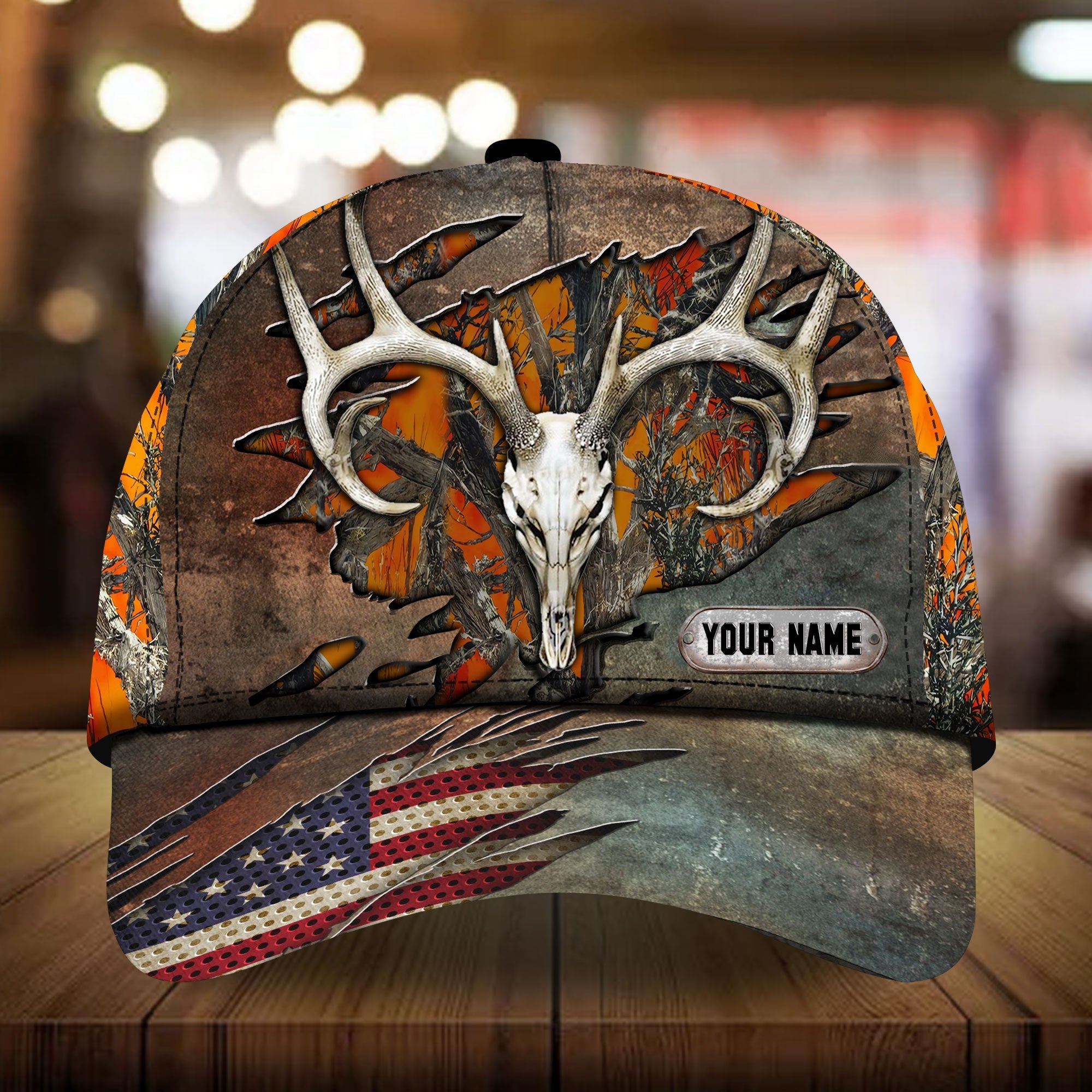 Premium Skull Deer Hunting Cap 3D Multicolored Personalized Trucker Hats Custom Hats Gifts For Men & Women