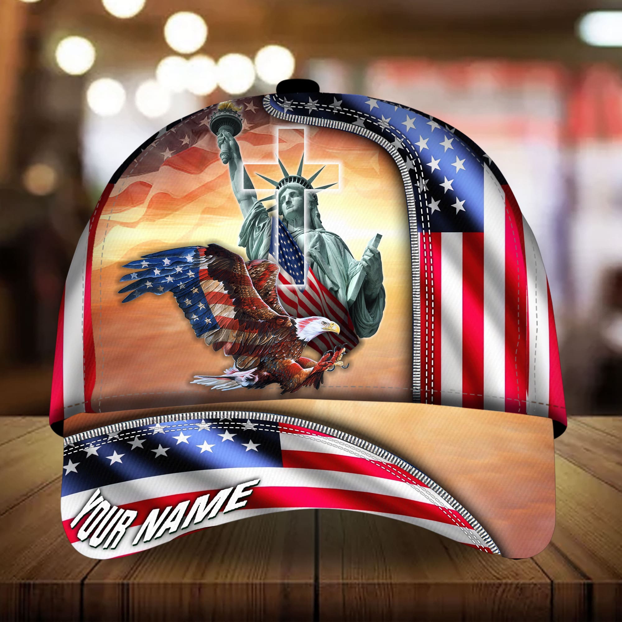 Premium Statue of Liberty, Eagle 3D Hat Personalized Trucker Hats Custom Hats Gifts For Men & Women