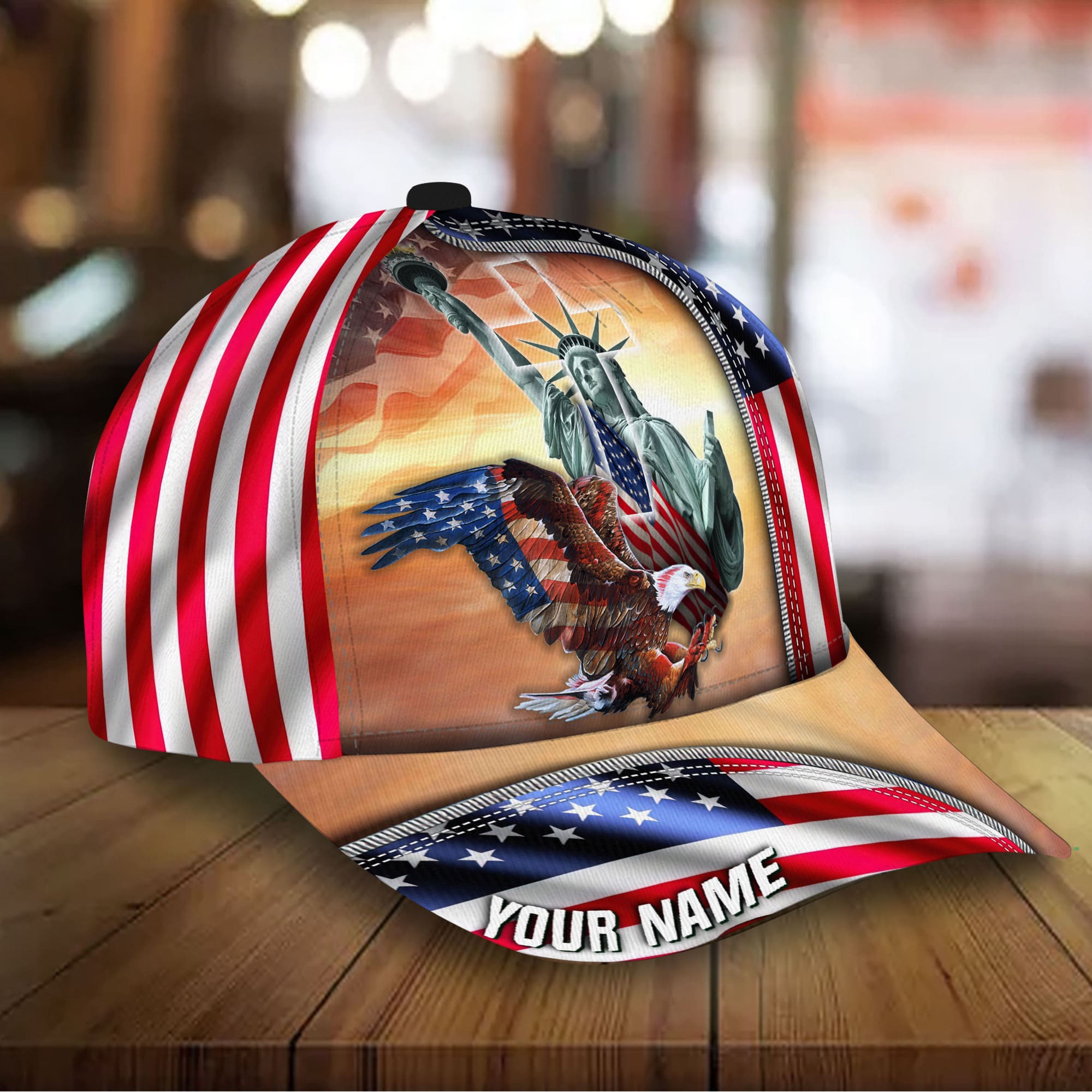 Premium Statue of Liberty, Eagle 3D Hat Personalized Trucker Hats Custom Hats Gifts For Men & Women