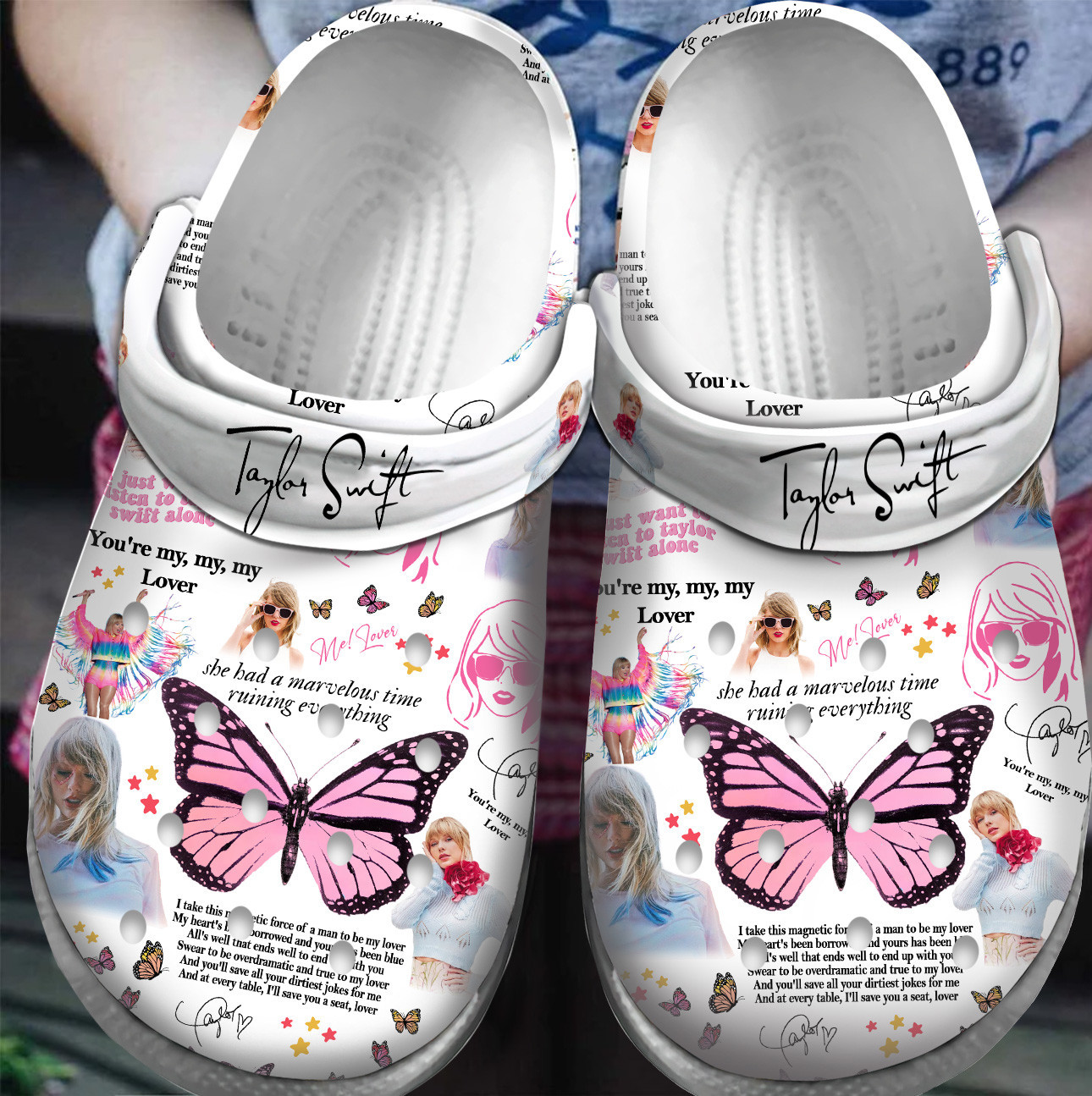 Premium Taylor Swift Music Crocs Crocband Clogs Shoes For Men Women and Kids