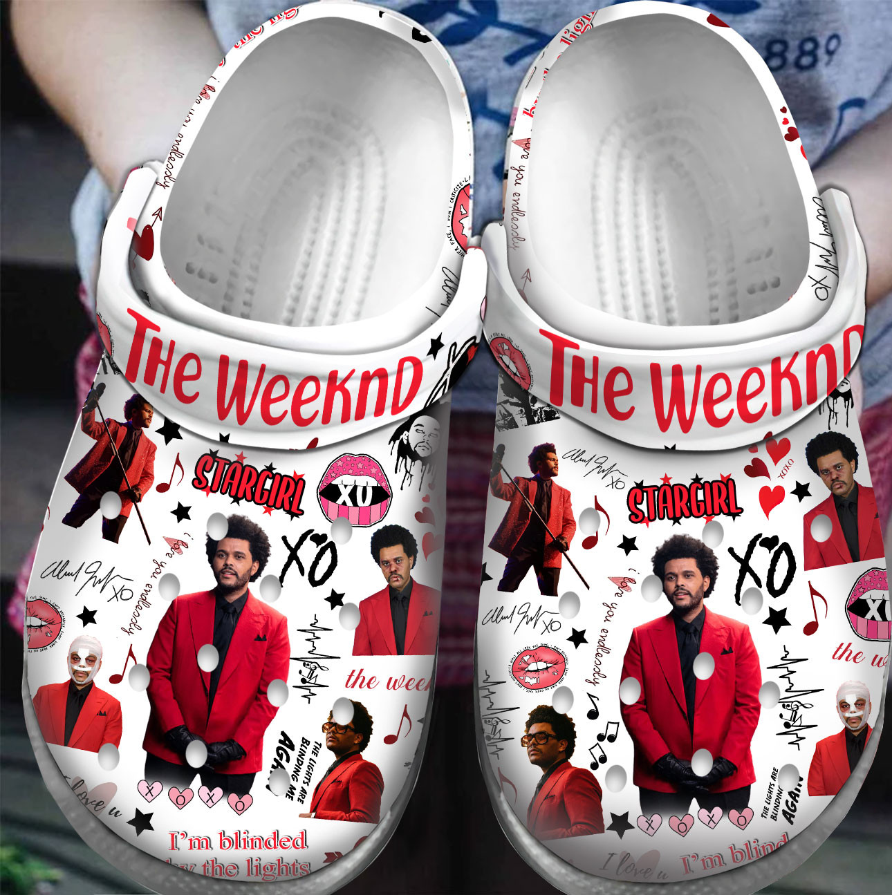 Premium The Weeknd Music Crocs Crocband Clogs Shoes For Men Women and Kids