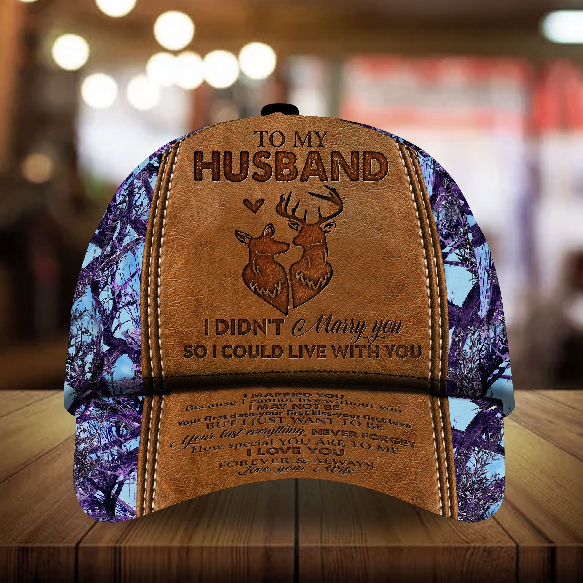Premium To My Husband Deer Hunting Hats 3D Multicolor Trucker Hats Custom Hats Gifts For Men & Women