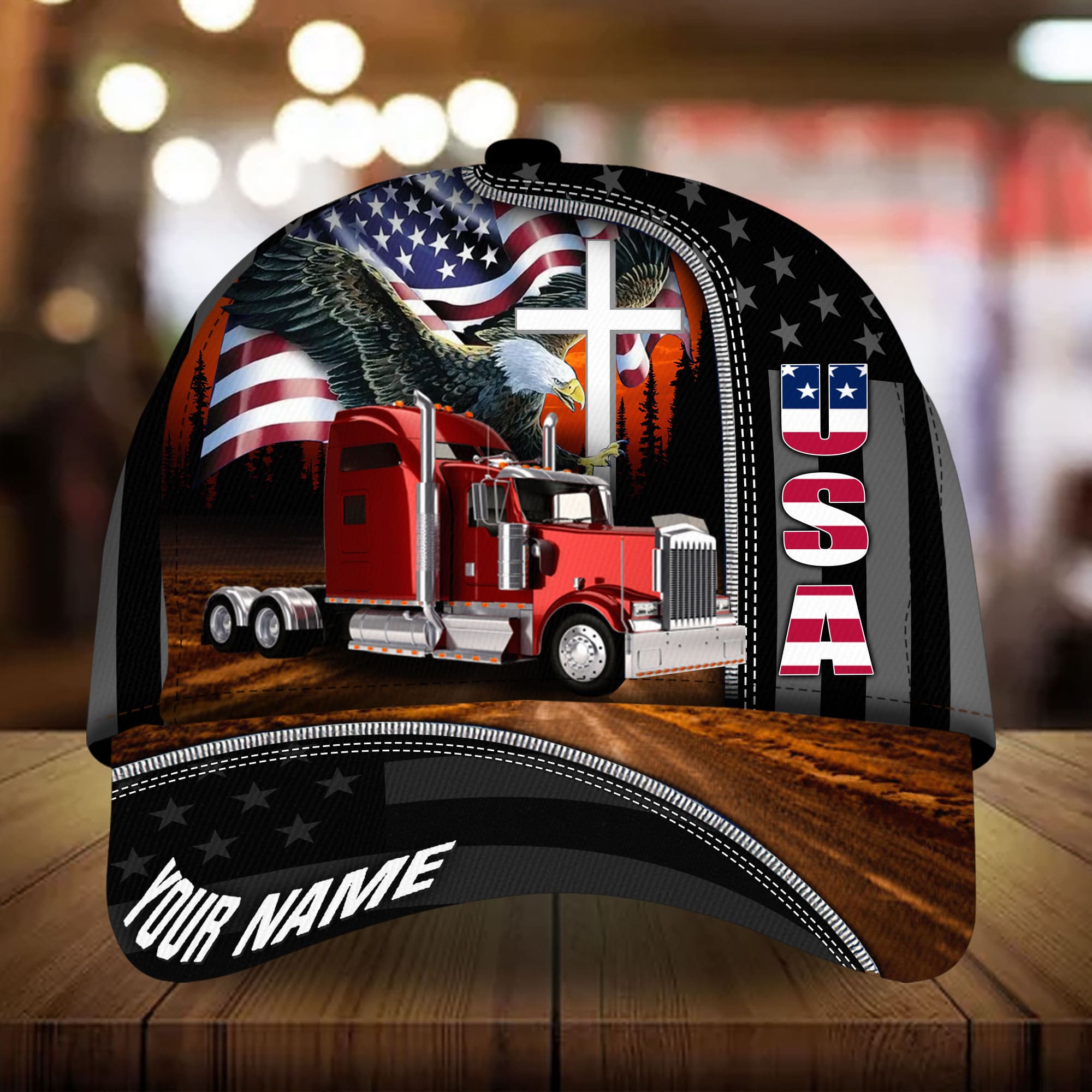 Premium Trucker, Eagle Patriotic 3D Hat Personalized Trucker Hats Custom Hats Gifts For Men & Women