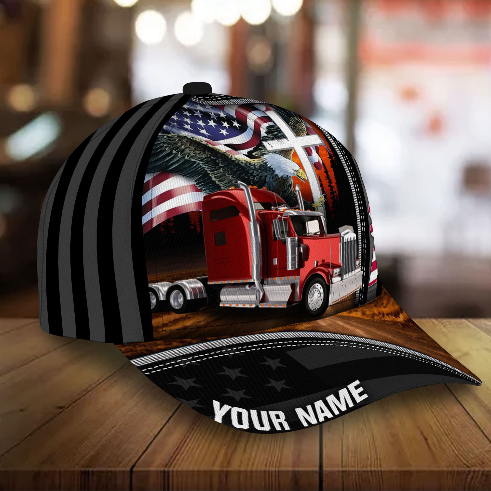 Premium Trucker, Eagle Patriotic 3D Hat Personalized Trucker Hats Custom Hats Gifts For Men & Women