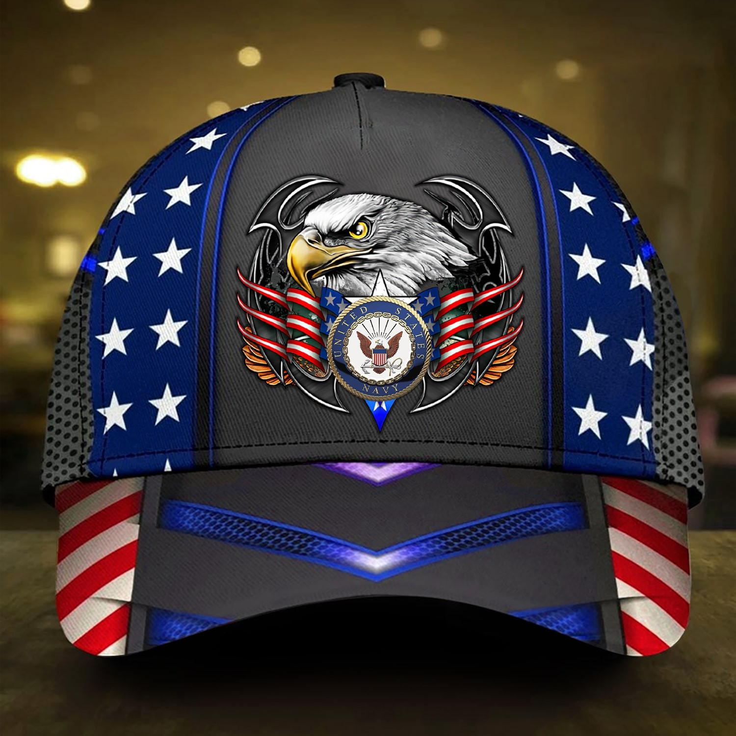 Premium U.S Multiple Service Veteran 3D Cap Trucker Hats Custom Hats Gifts For Men & Women