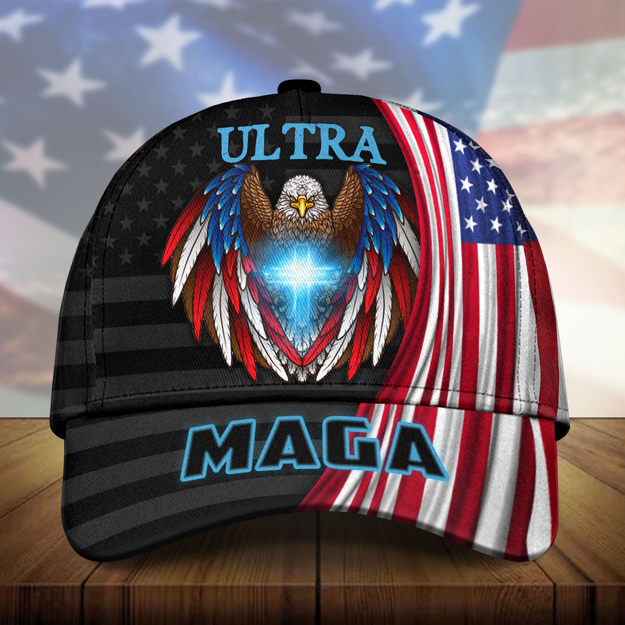 Premium Ultra Maga, Eagle 3D Hat Printed Personalized Trucker Hats Custom Hats Gifts For Men & Women