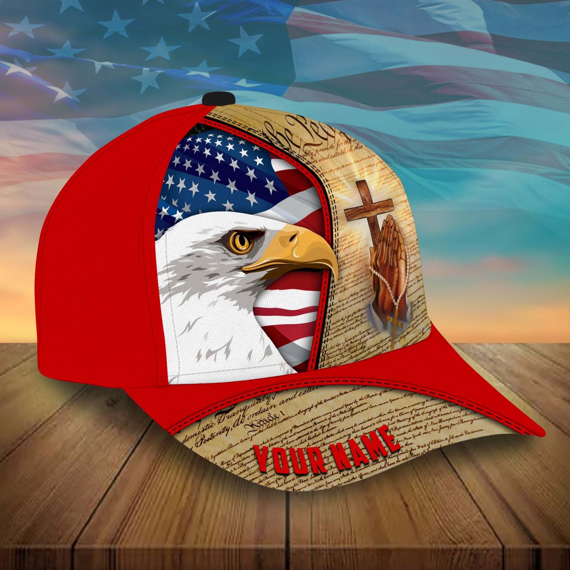 Premium Unique American Eagle In God We Trust Hats Personalized Trucker Hats Custom Hats Gifts For Men & Women