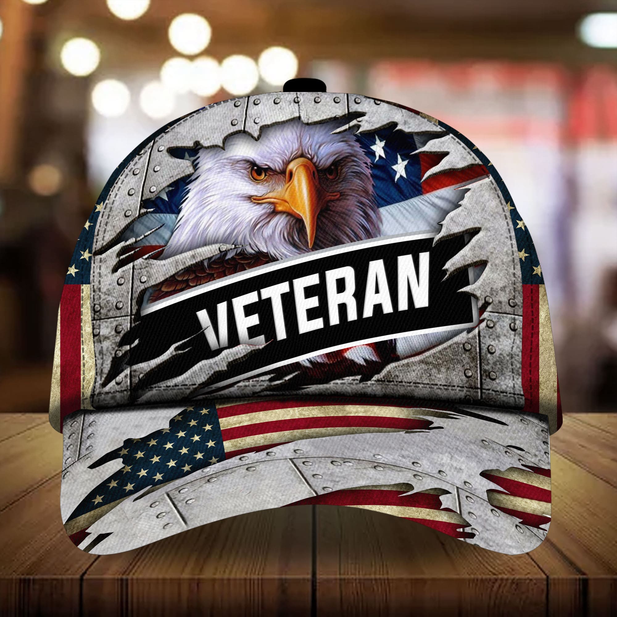Premium Unique Cap Veteran Eagle Full Printed 3D Hat Trucker Hats Custom Hats Gifts For Men & Women