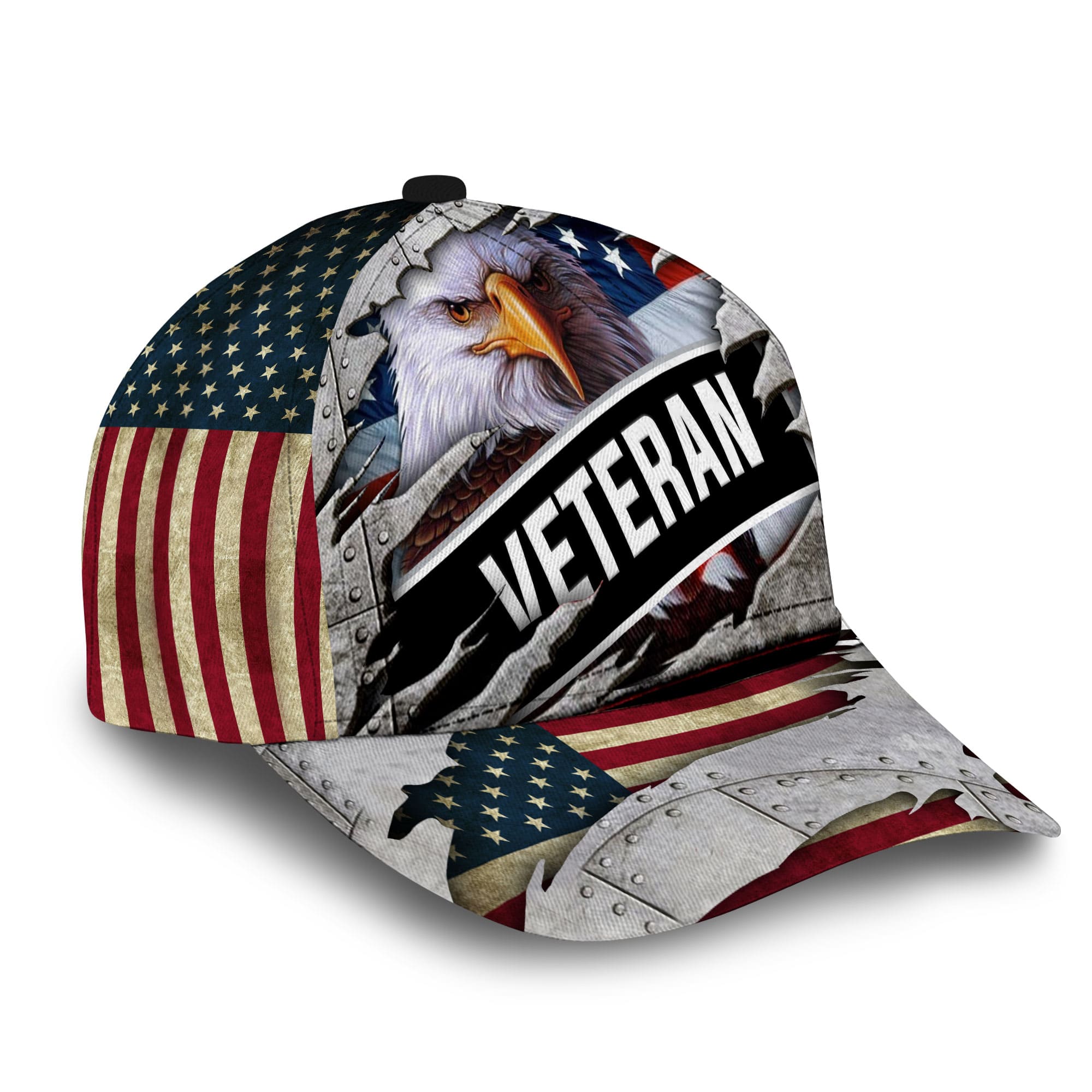 Premium Unique Cap Veteran Eagle Full Printed 3D Hat Trucker Hats Custom Hats Gifts For Men & Women