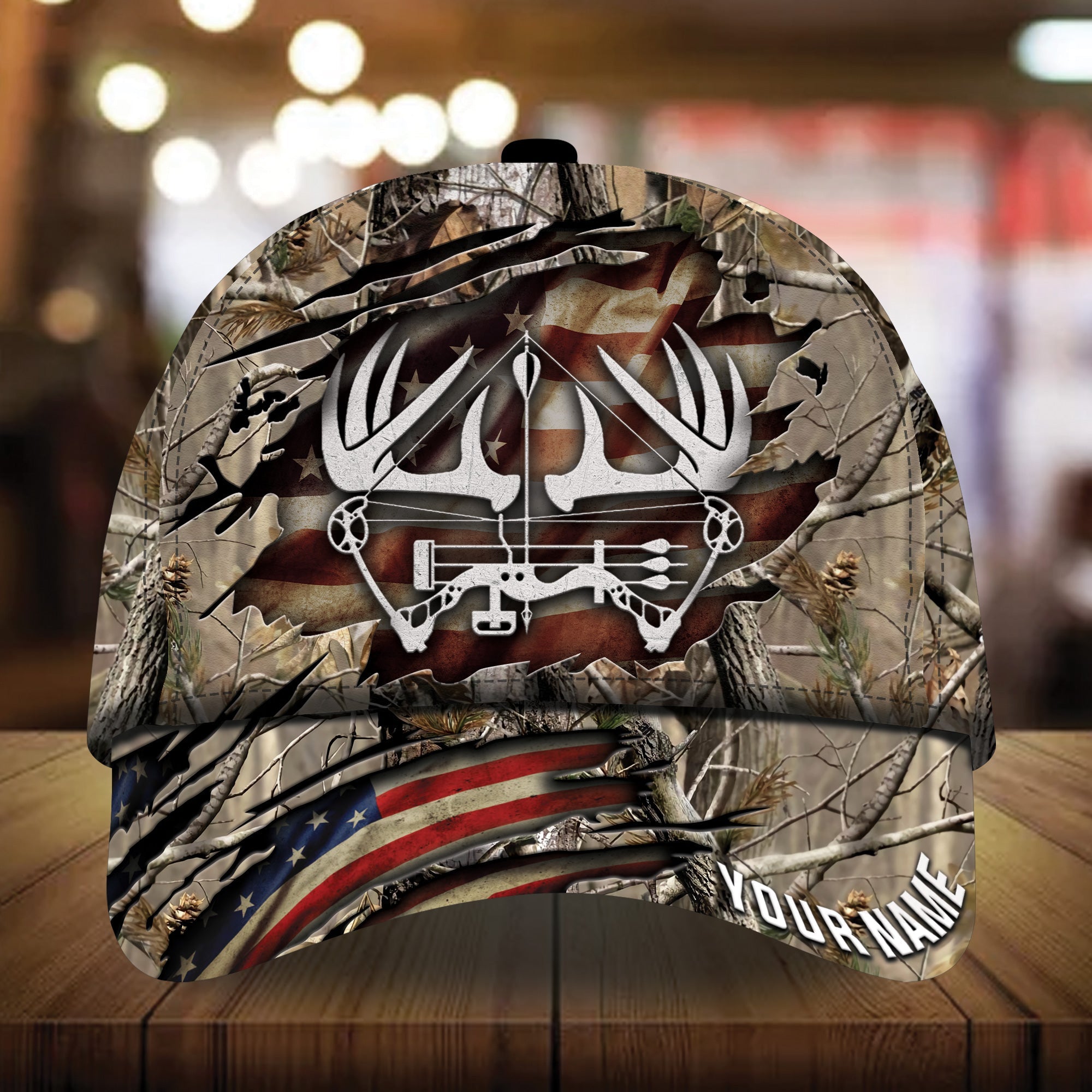 Premium Unique Cracked Bow Hunting Hats 3D Printed Multicolored Personalized Trucker Hats Custom Hats Gifts For Men & Women