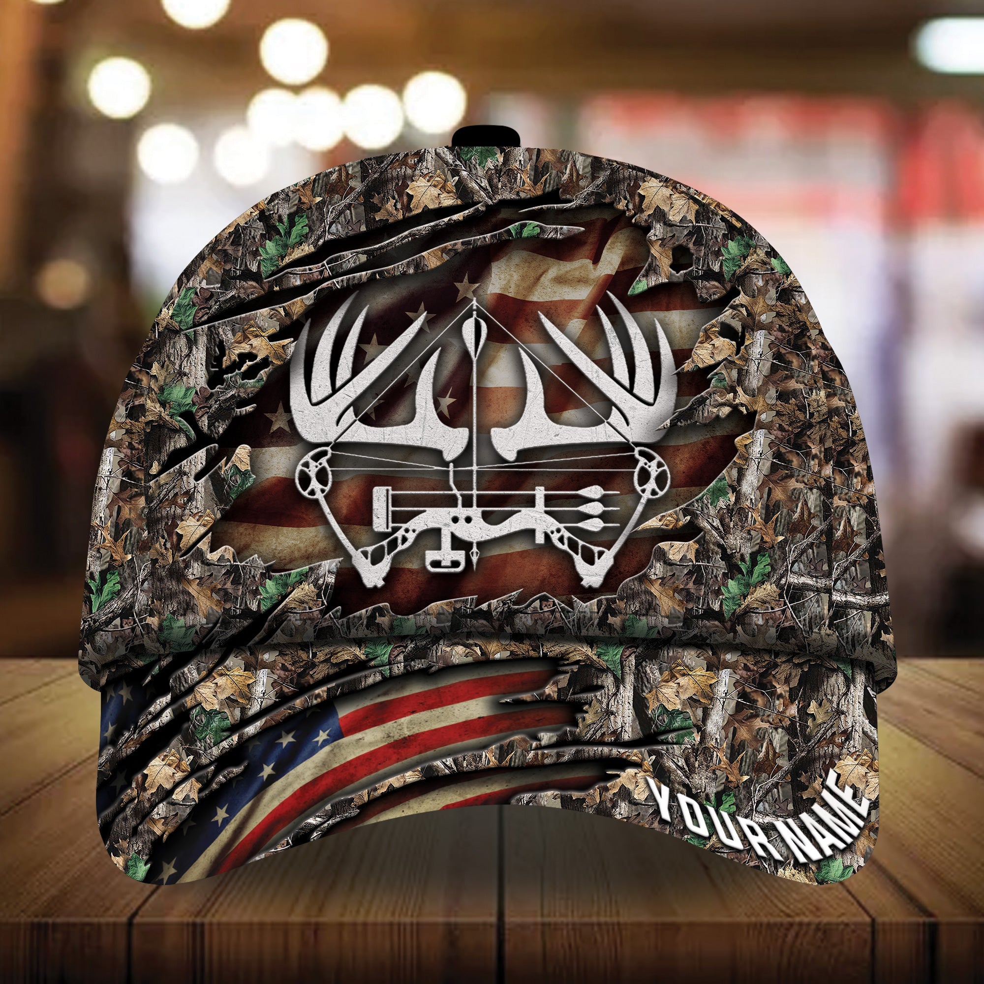 Premium Unique Cracked Bow Hunting Hats 3D Printed Multicolored Personalized Trucker Hats Custom Hats Gifts For Men & Women