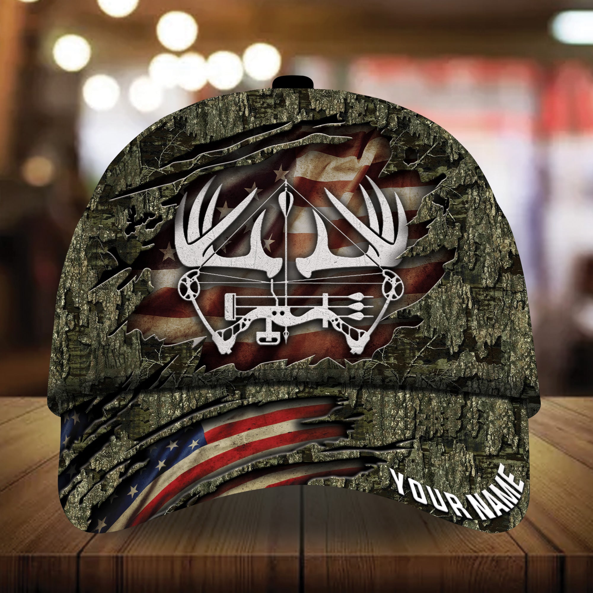 Premium Unique Cracked Bow Hunting Hats 3D Printed Multicolored Personalized Trucker Hats Custom Hats Gifts For Men & Women
