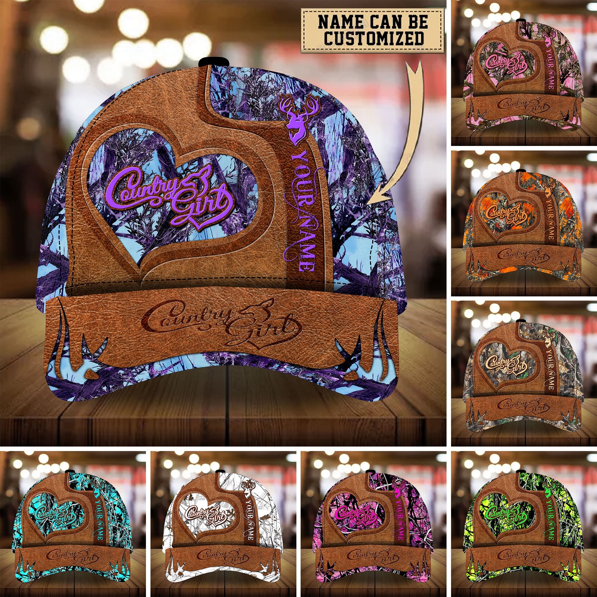 Premium Unique Deer Hunting Hats 3D Printed Multicolored Trucker Hats Custom Hats Gifts For Men & Women