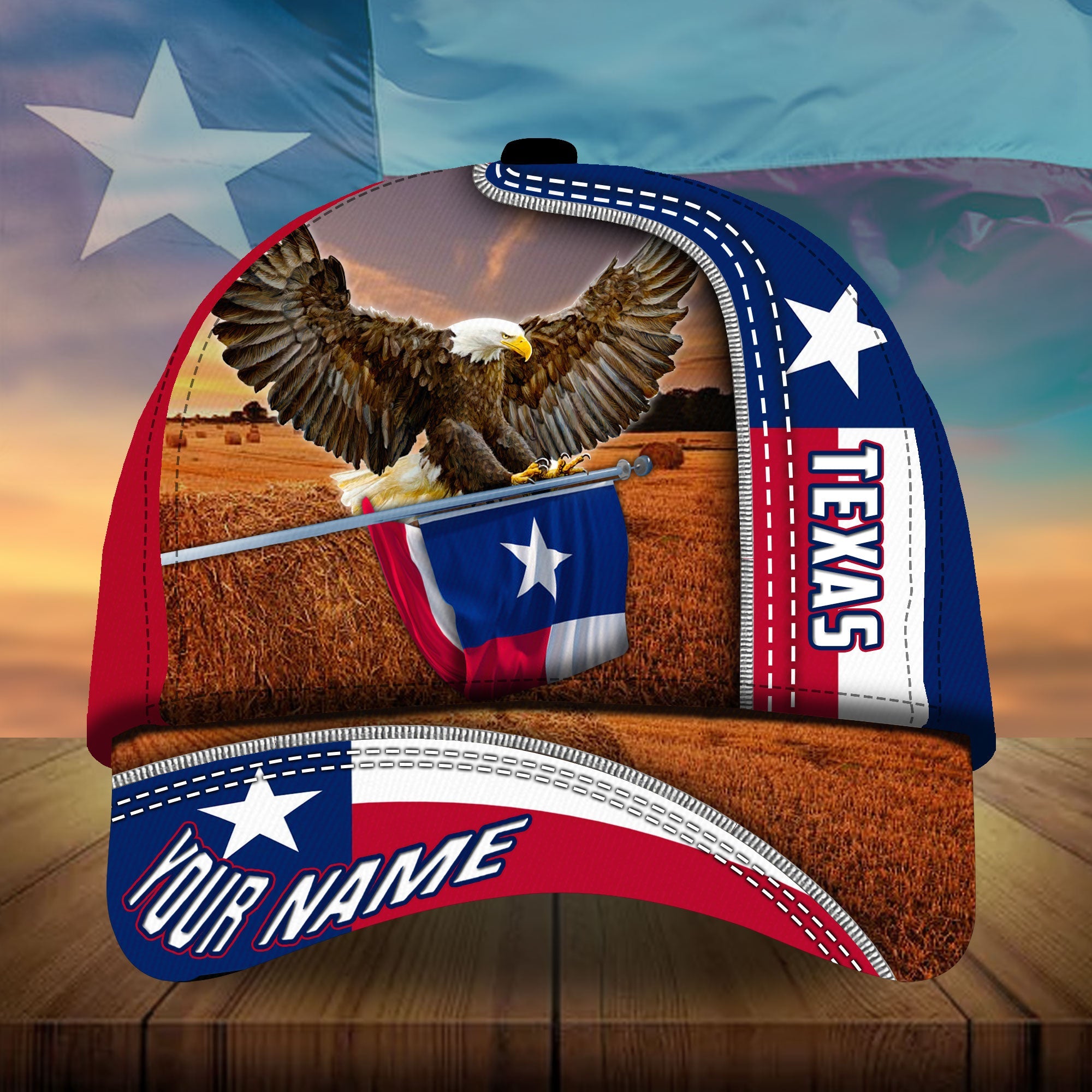 Premium Unique Eagle Texas Flag Hats Personalized Trucker Hats Custom Hats Gifts For Men & Women