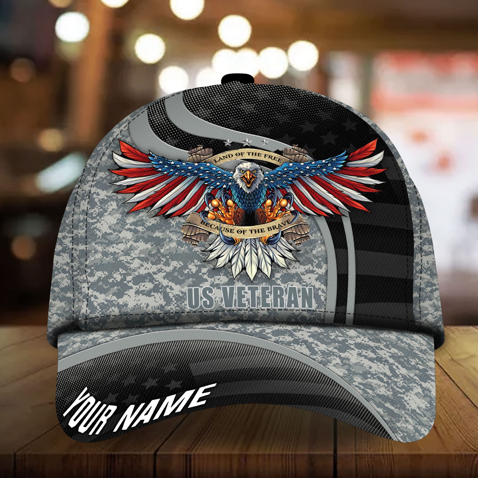 Premium Unique Eagle Veteran Hats 3D Printed Camo Personalized Trucker Hats Custom Hats Gifts For Men & Women
