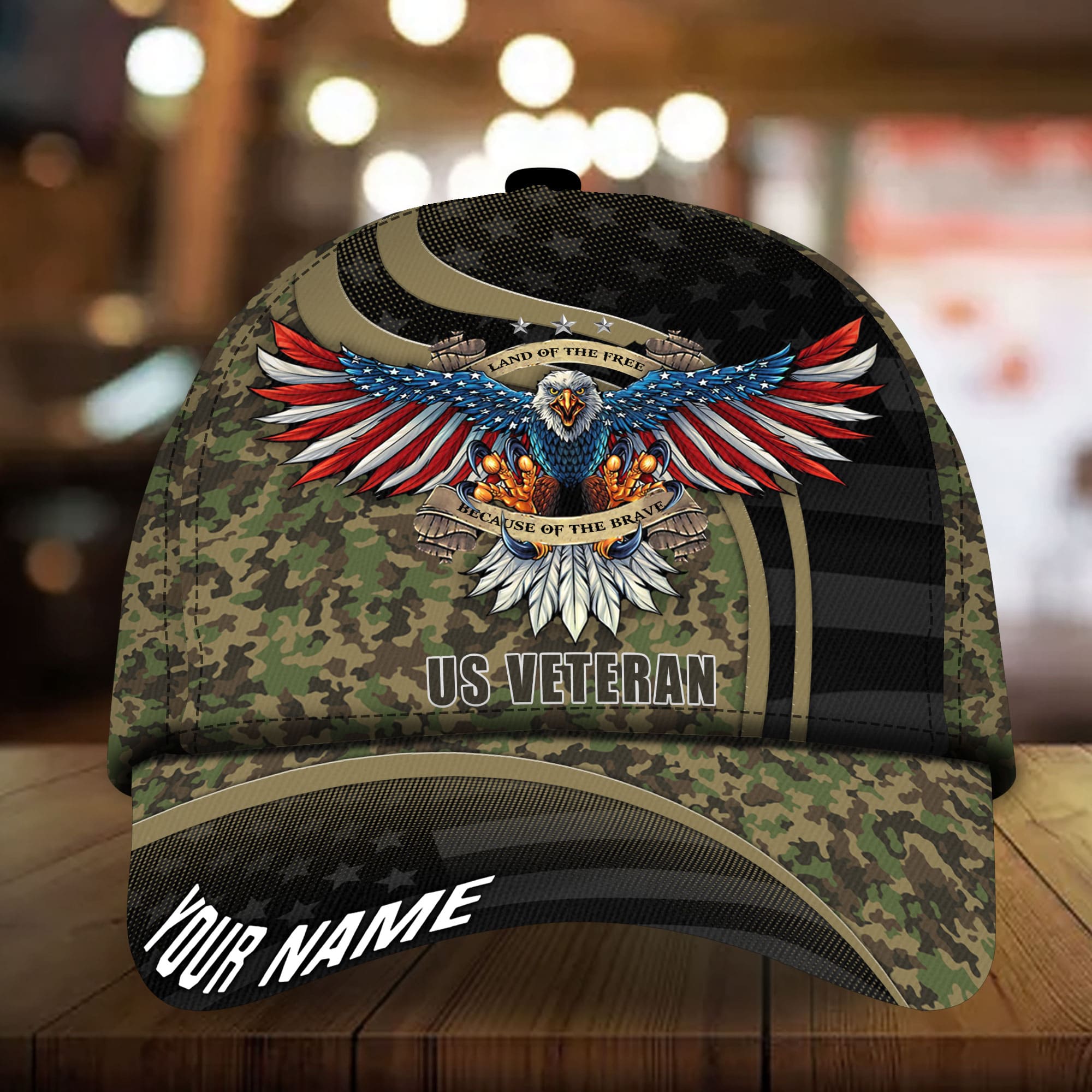 Premium Unique Eagle Veteran Hats 3D Printed Camo Personalized Trucker Hats Custom Hats Gifts For Men & Women