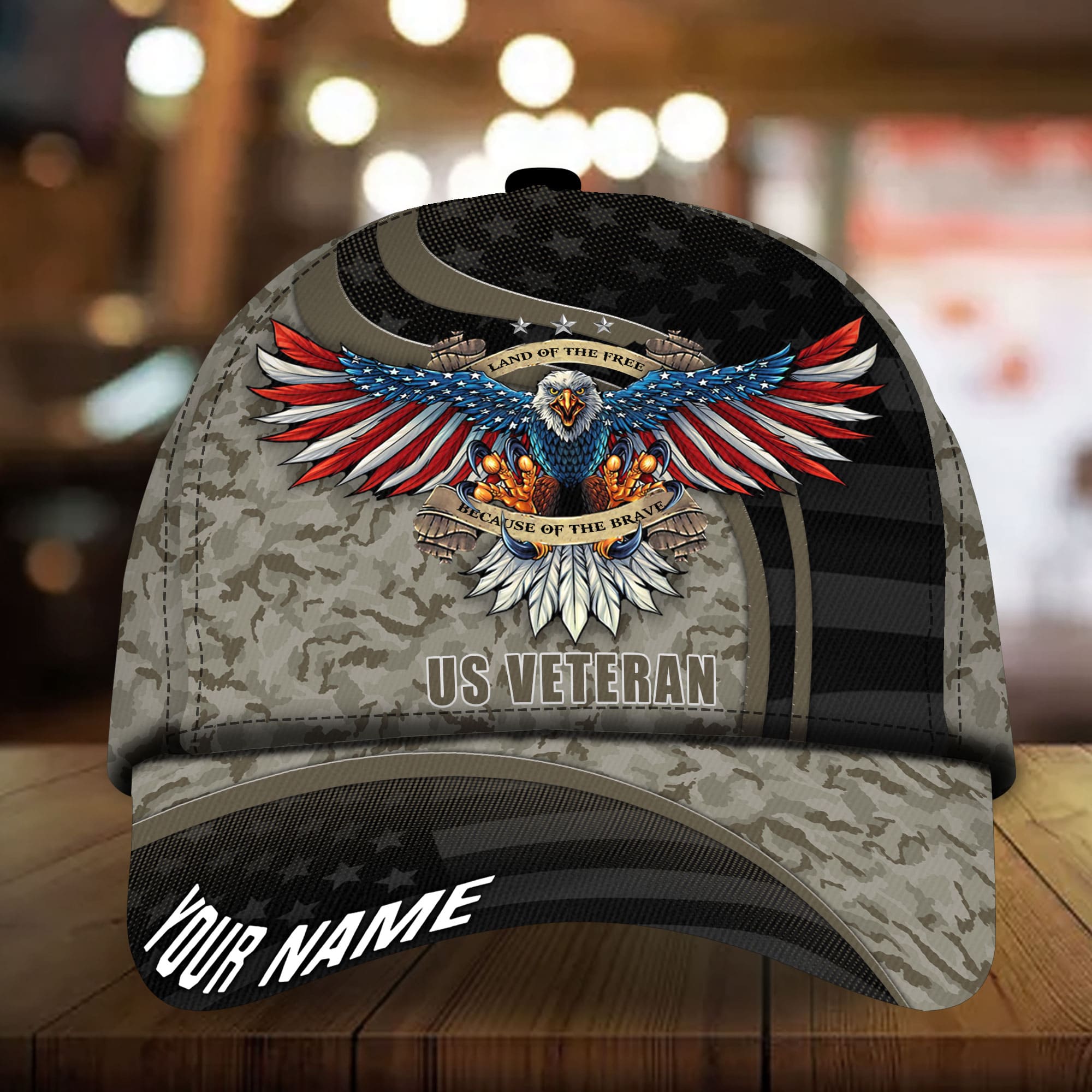 Premium Unique Eagle Veteran Hats 3D Printed Camo Personalized Trucker Hats Custom Hats Gifts For Men & Women