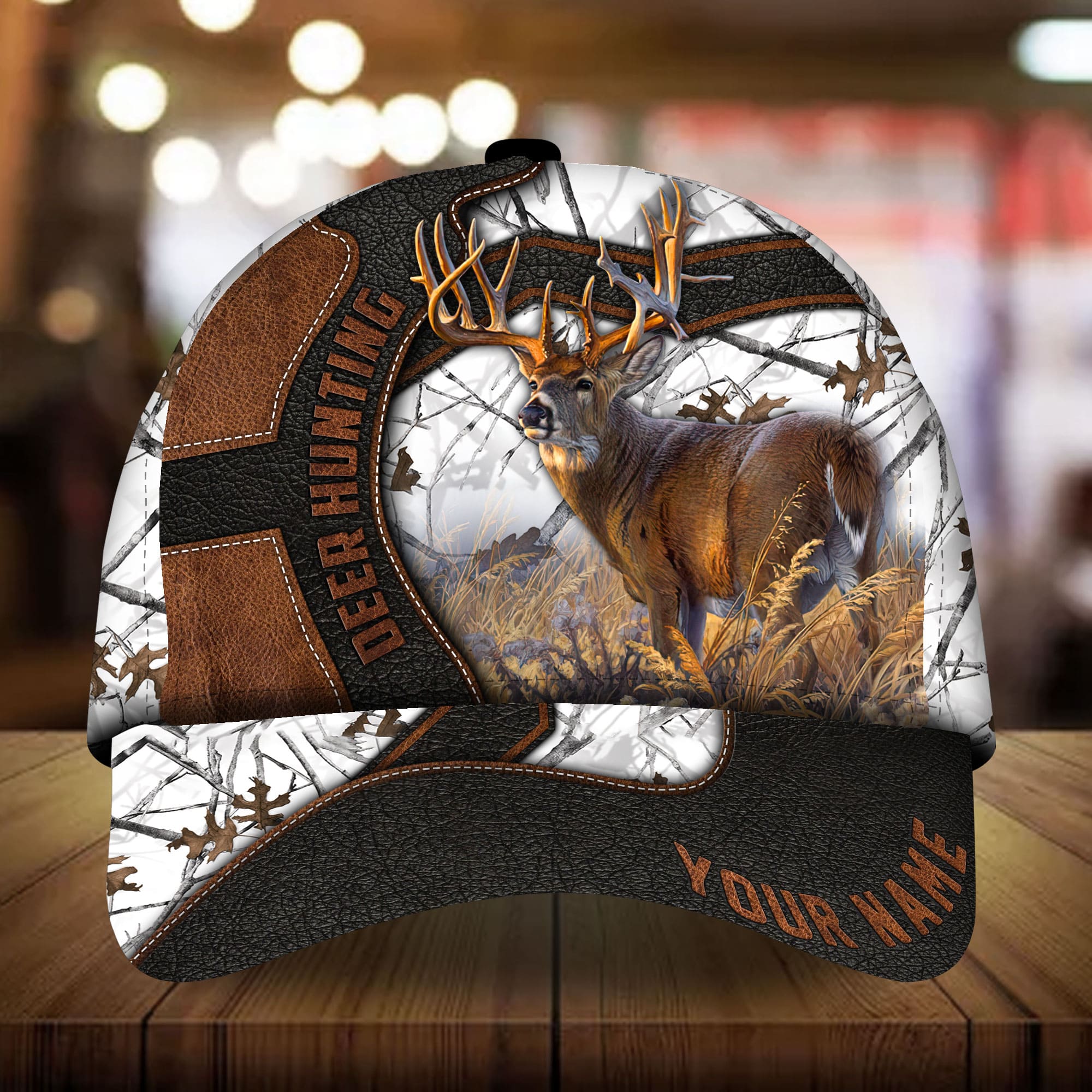 Premium Unique Leather Deer Hunting 3D Hats For Lover Multicolor Personalized Trucker Hats Custom Hats Gifts For Men & Women