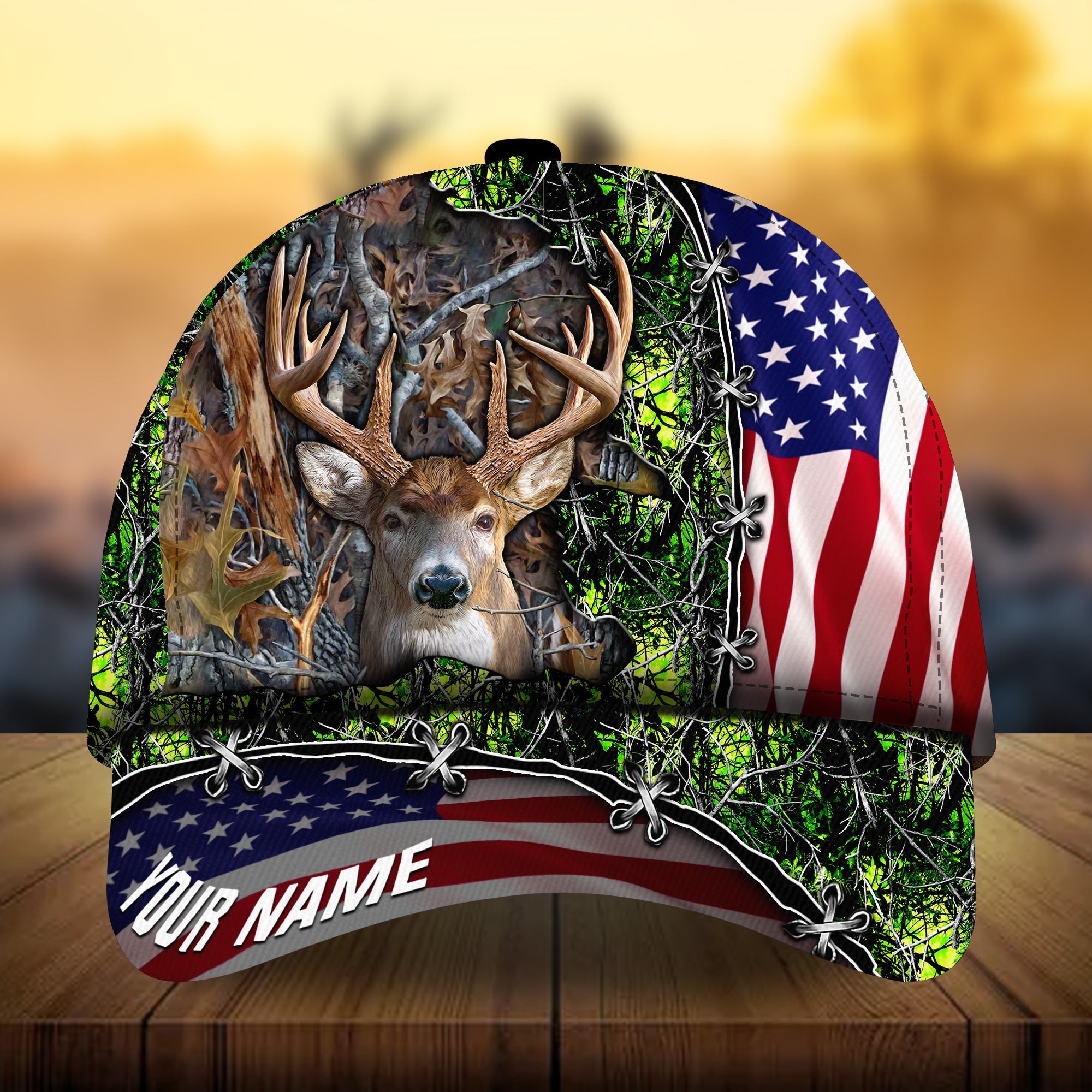 Premium Unique New Flag Deer Hunting Hats 3D Printed Multicolored Personalized Trucker Hats Custom Hats Gifts For Men & Women