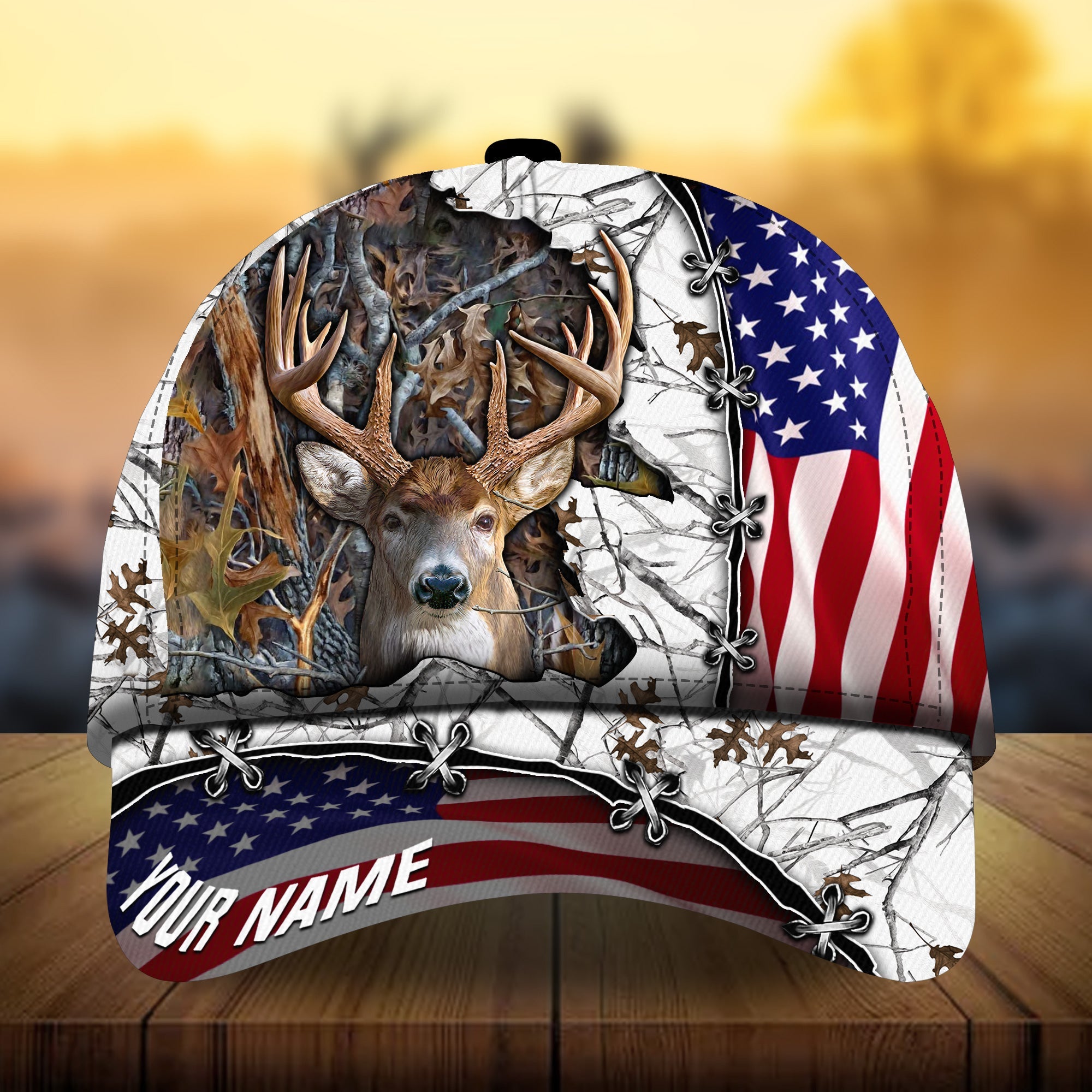 Premium Unique New Flag Deer Hunting Hats 3D Printed Multicolored Personalized Trucker Hats Custom Hats Gifts For Men & Women