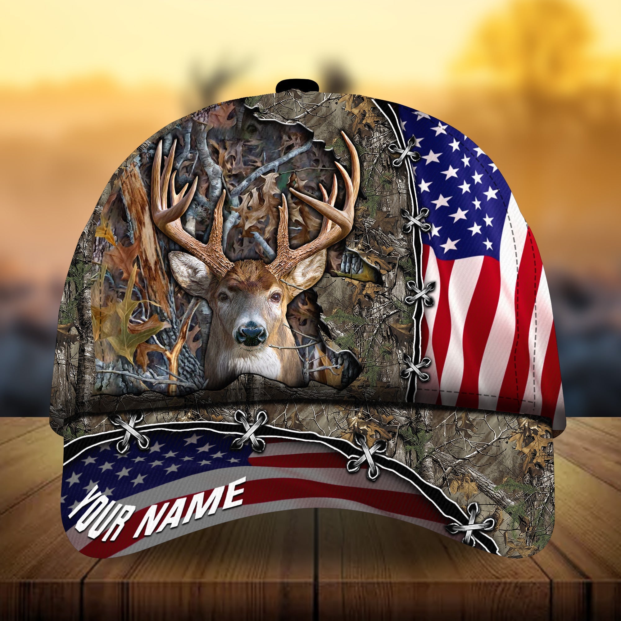 Premium Unique New Flag Deer Hunting Hats 3D Printed Multicolored Personalized Trucker Hats Custom Hats Gifts For Men & Women