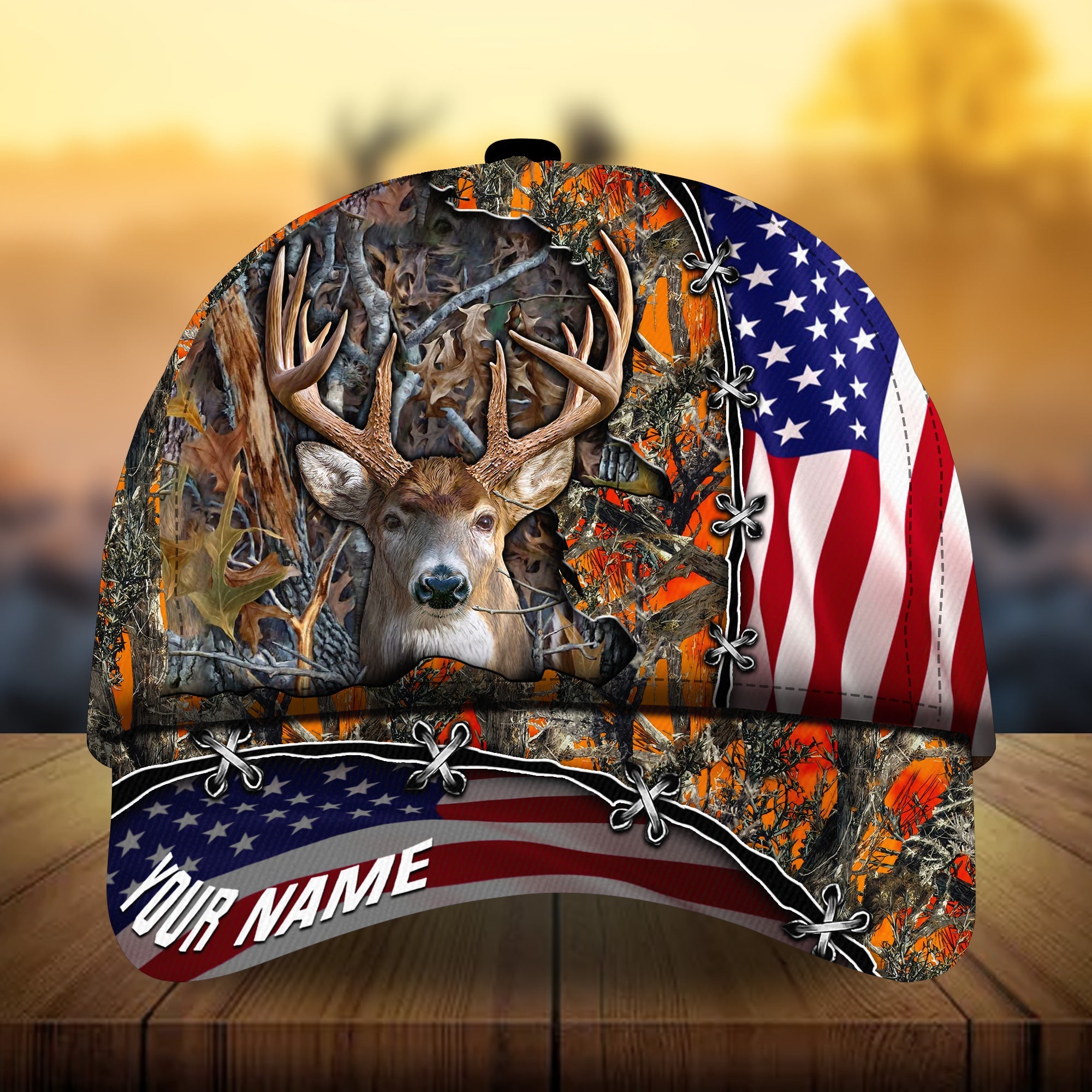 Premium Unique New Flag Deer Hunting Hats 3D Printed Multicolored Personalized Trucker Hats Custom Hats Gifts For Men & Women