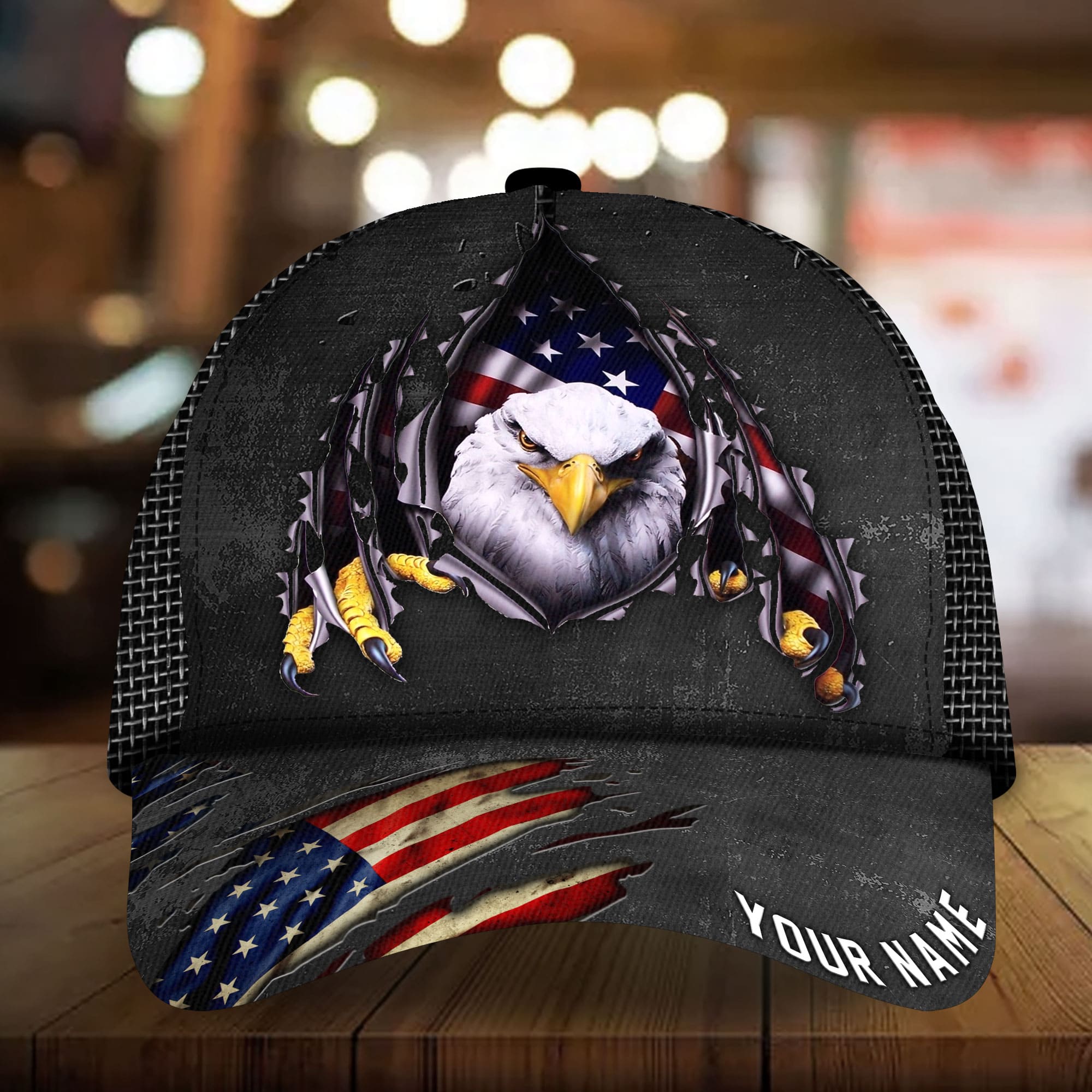 Premium Unique Patriotic Eagle Hat, United States Full Printed Personalized Cap Trucker Hats Custom Hats Gifts For Men & Women