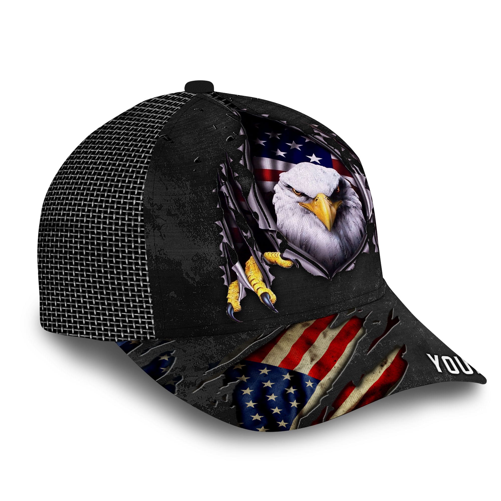 Premium Unique Patriotic Eagle Hat, United States Full Printed Personalized Cap Trucker Hats Custom Hats Gifts For Men & Women