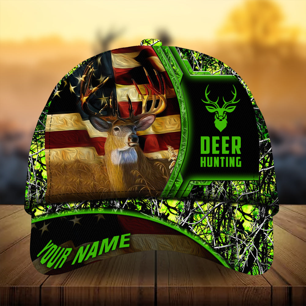 Premium Unique The Best Flag Deer Hunting Hats 3D Printed Multicolored Personalized Trucker Hats Custom Hats Gifts For Men & Women