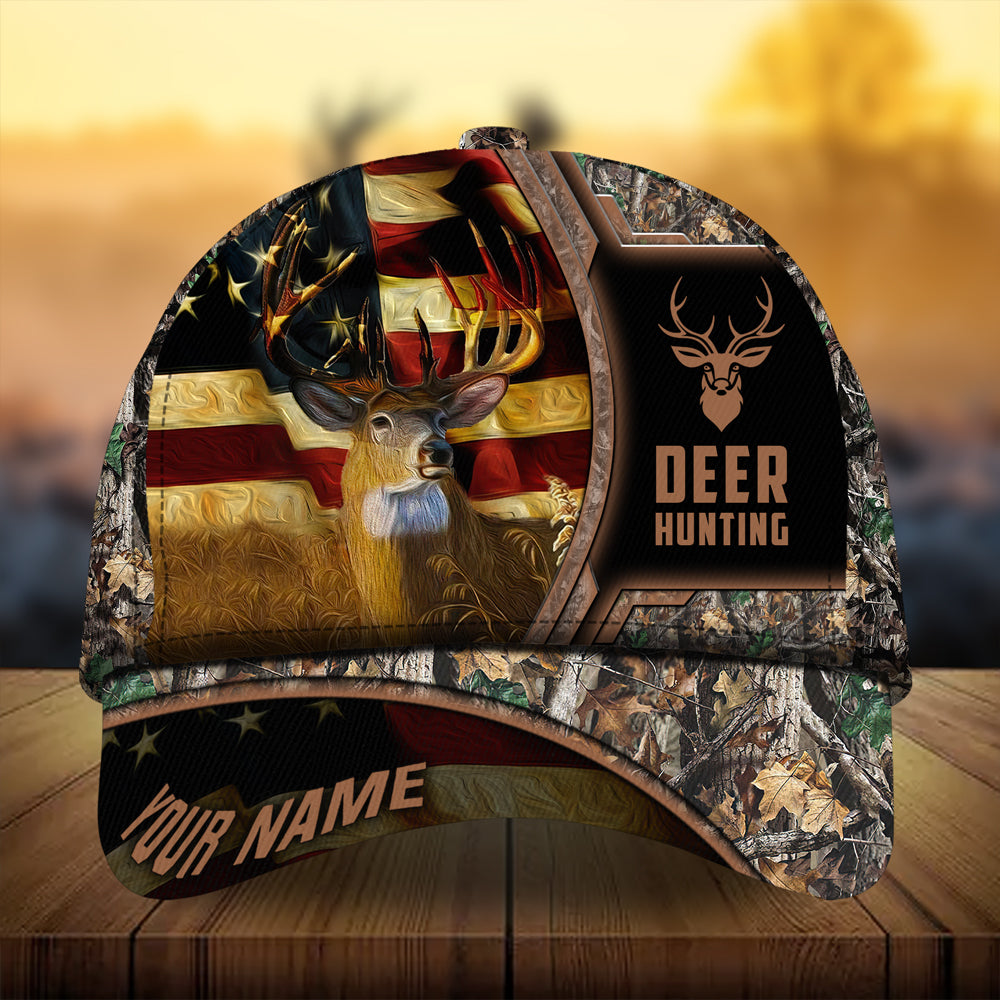 Premium Unique The Best Flag Deer Hunting Hats 3D Printed Multicolored Personalized Trucker Hats Custom Hats Gifts For Men & Women