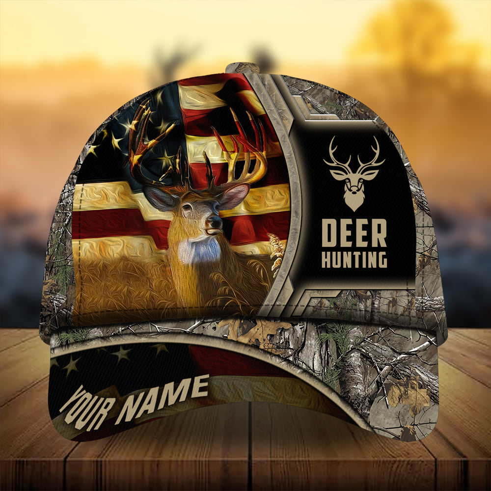 Premium Unique The Best Flag Deer Hunting Hats 3D Printed Multicolored Personalized Trucker Hats Custom Hats Gifts For Men & Women