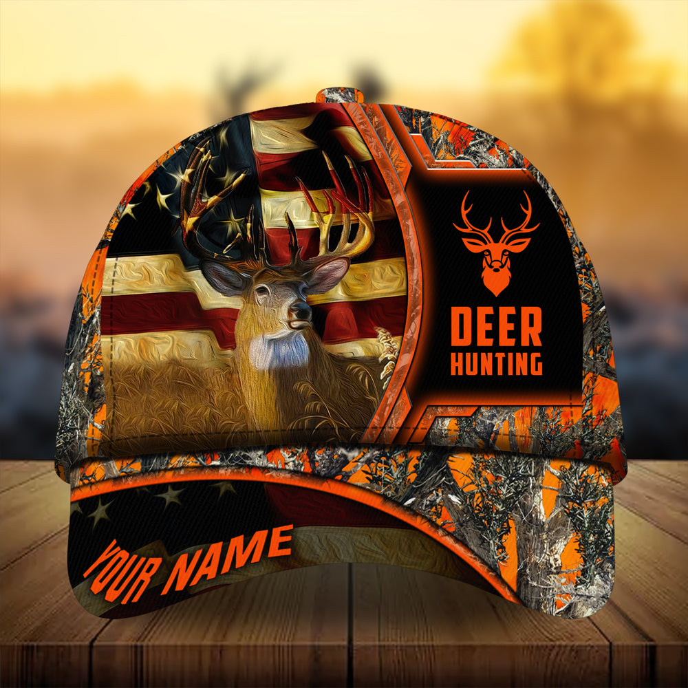 Premium Unique The Best Flag Deer Hunting Hats 3D Printed Multicolored Personalized Trucker Hats Custom Hats Gifts For Men & Women