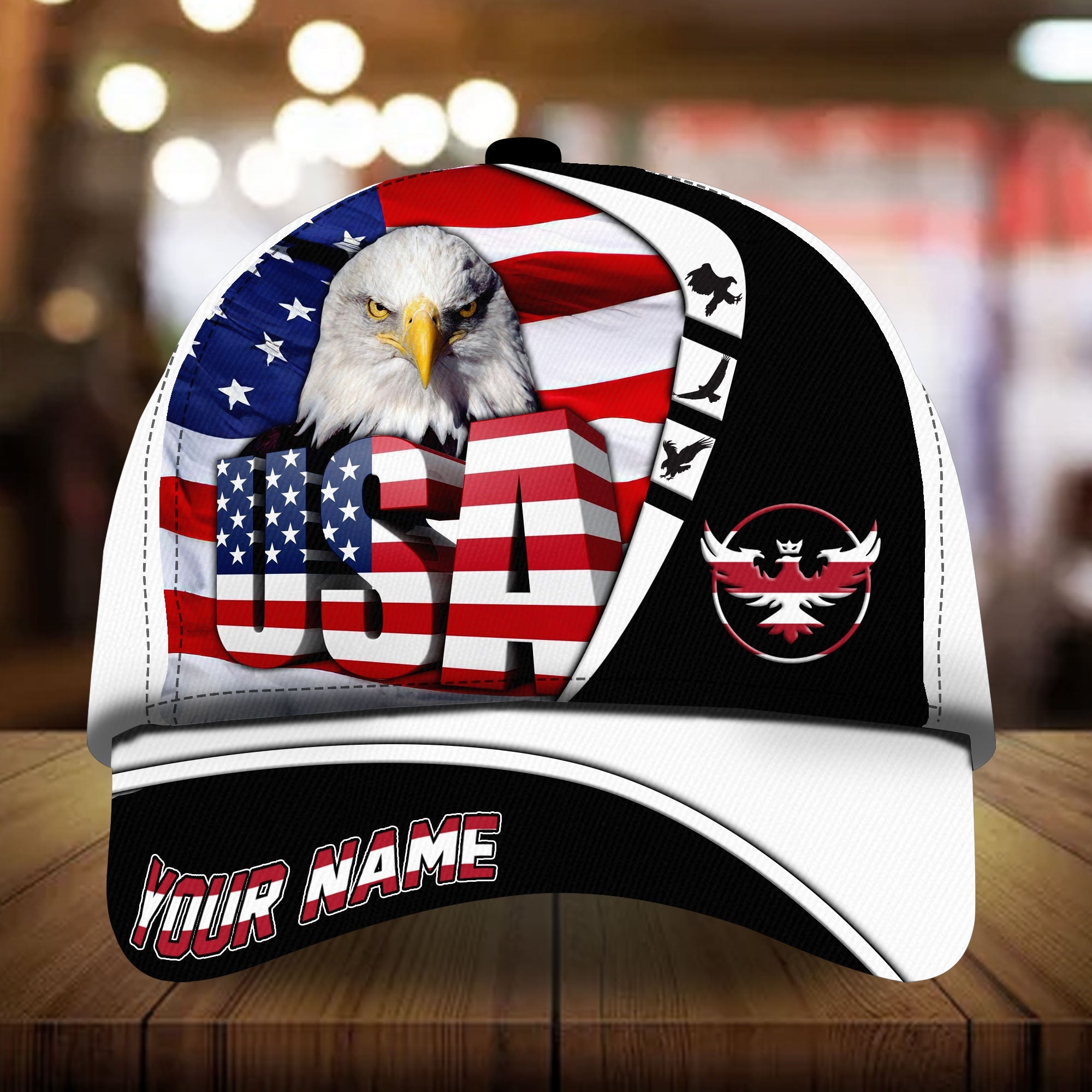 Premium Unique United States of America Eagle Patriotic Cap Technicolor Personalized Trucker Hats Custom Hats Gifts For Men & Women